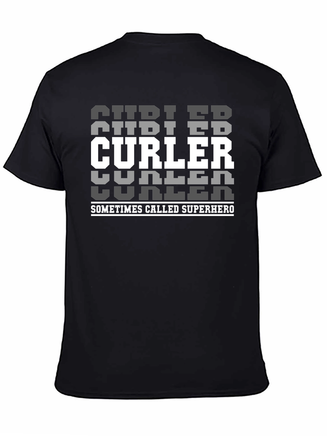 Curler Superhero T-Shirt | Black Crewneck Tee