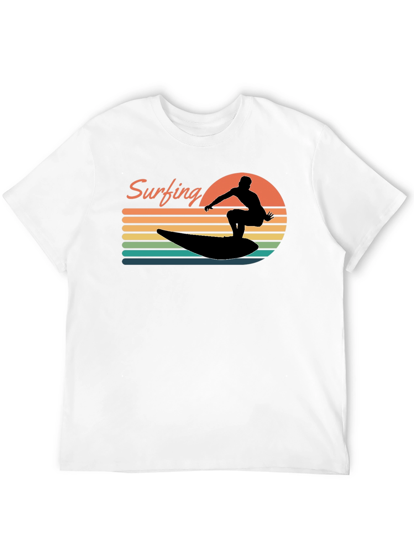 Retro Surfing Silhouette Graphic Tee
