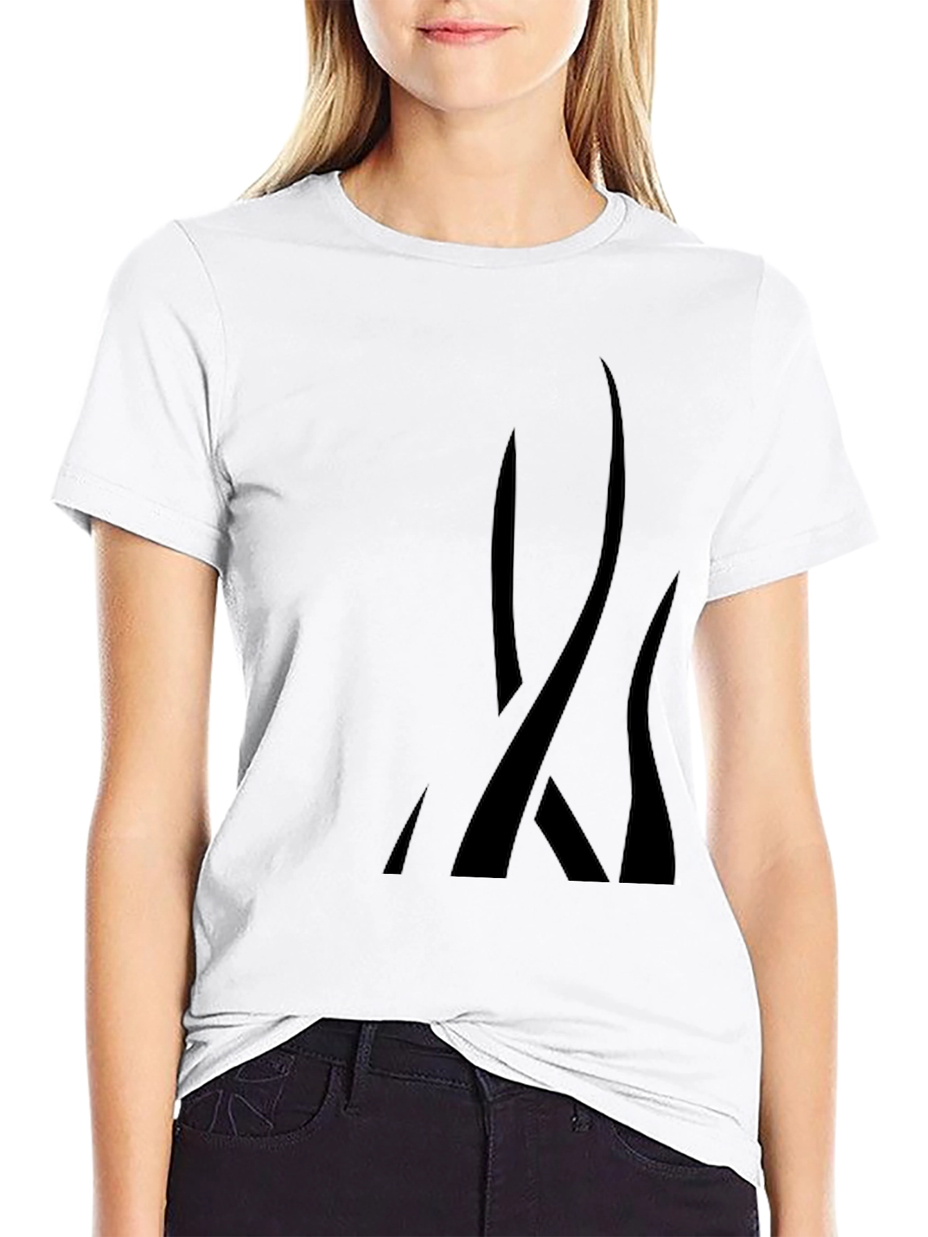 Modern Abstract Graphic Black T-Shirt