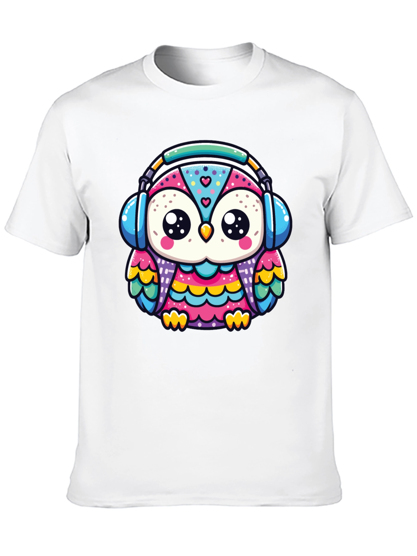 Owl Headphone Graphic Tee - Black