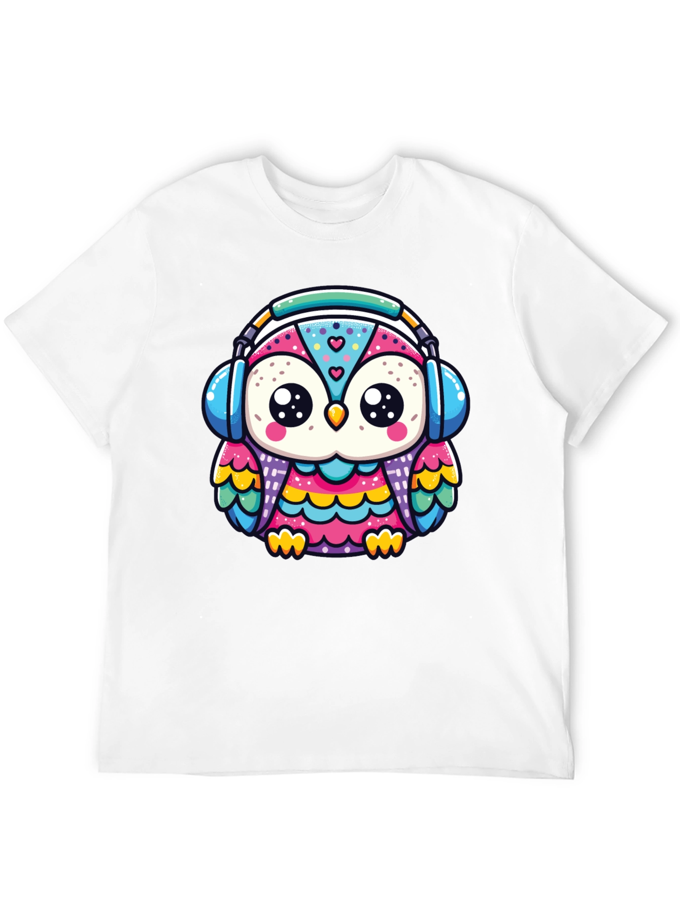 Owl Headphone Graphic Tee - Black