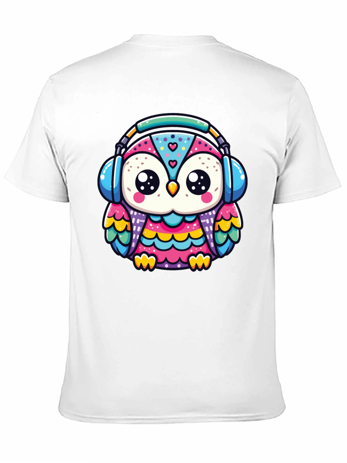 Owl Headphone Graphic Tee - Black