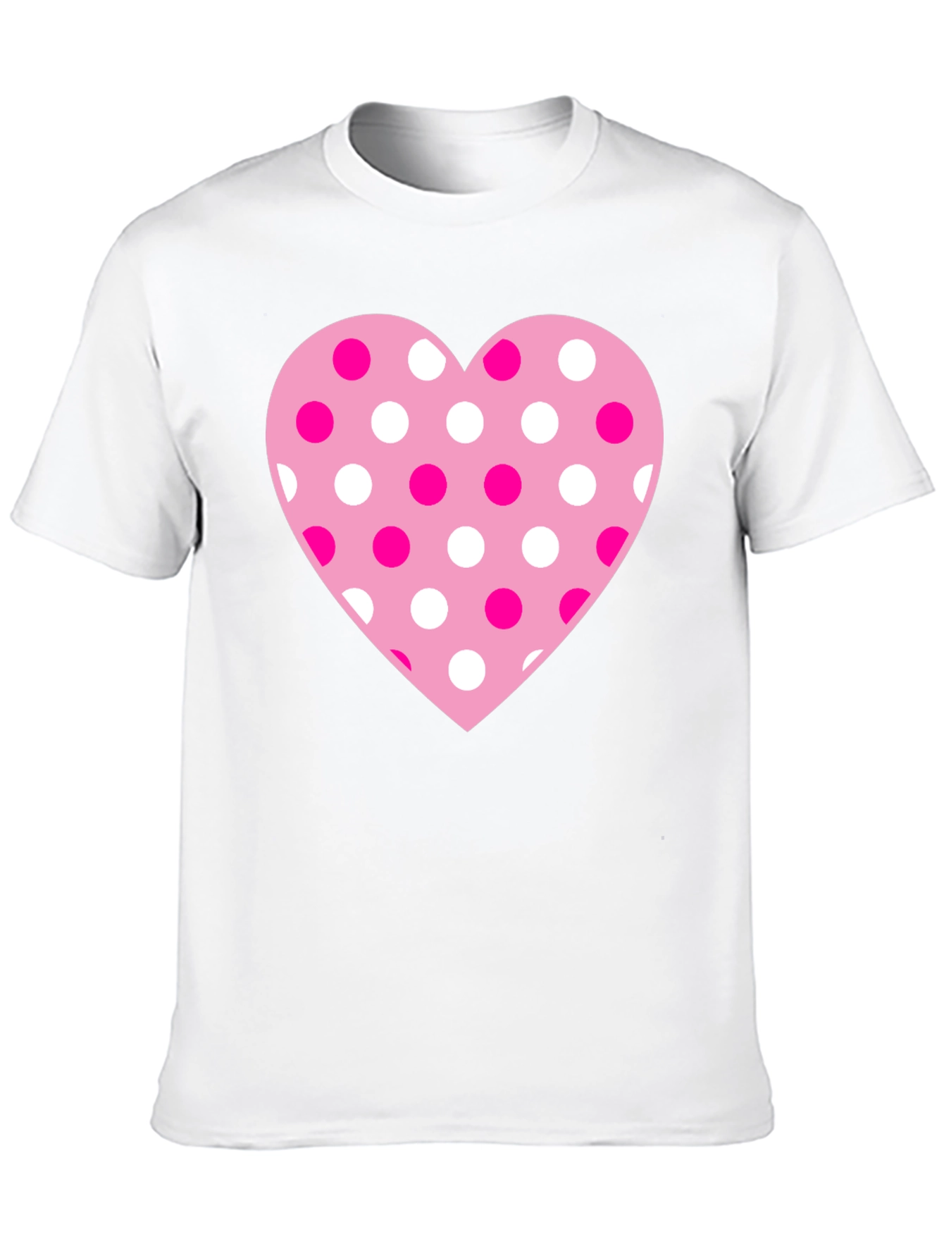 Heart Polka Dot Graphic Tee - Black
