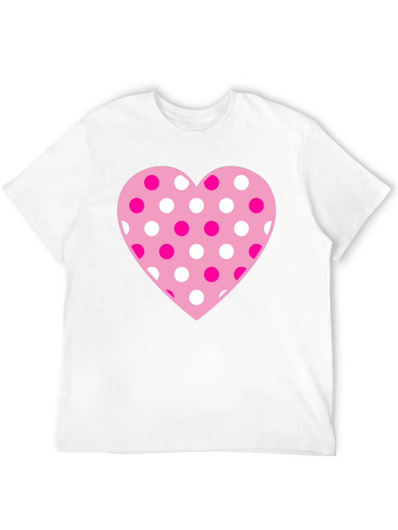 Heart Polka Dot Graphic Tee - Black