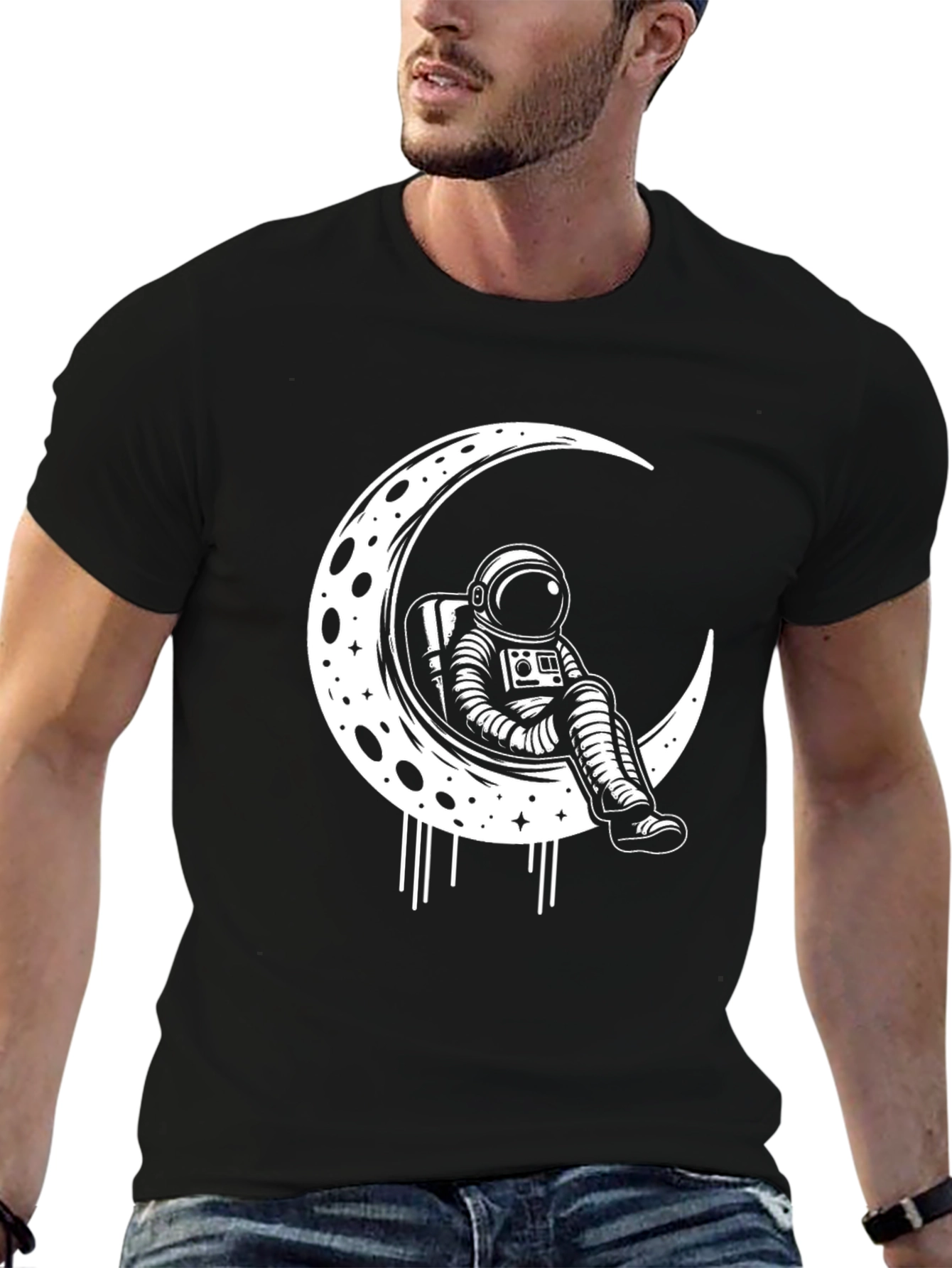 Astronaut on Moon Graphic T-Shirt