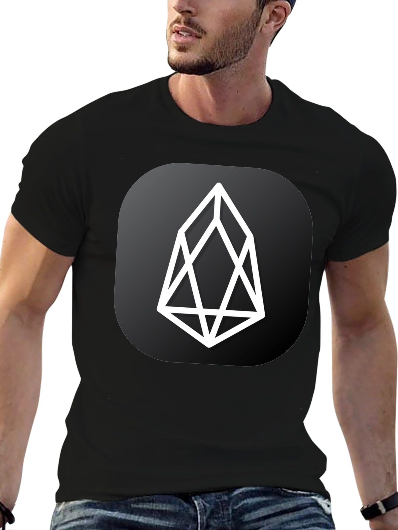 EOS Crypto Black T-Shirt - Modern Cryptocurrency Design