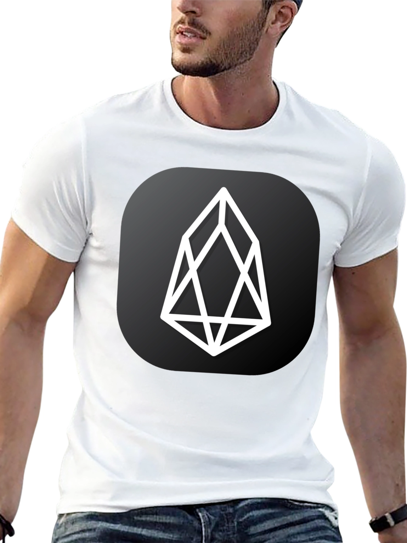 EOS Crypto Black T-Shirt - Modern Cryptocurrency Design