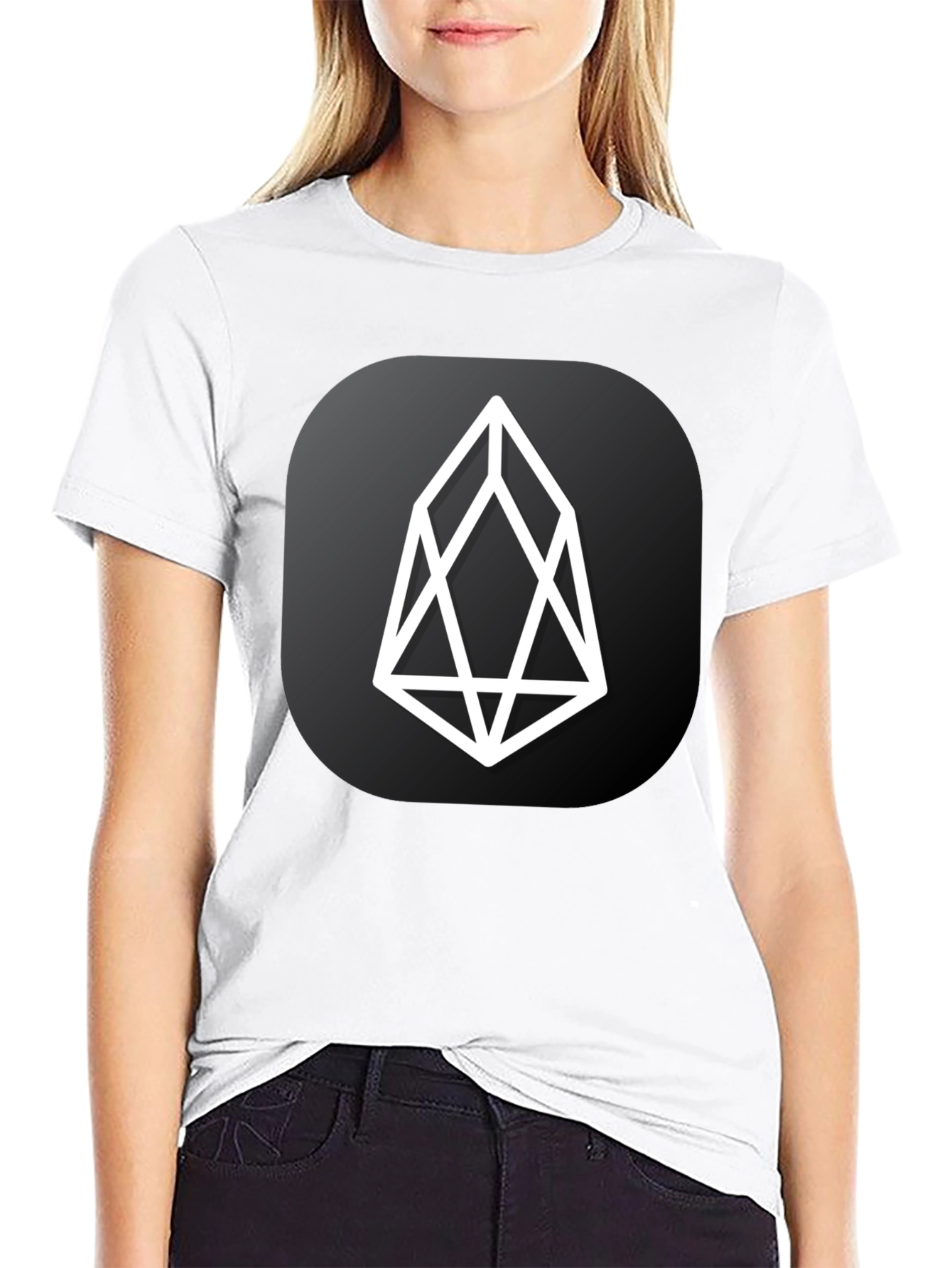 EOS Crypto Black T-Shirt - Modern Cryptocurrency Design