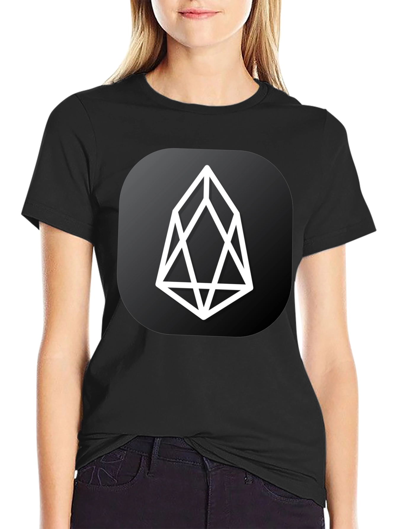 EOS Crypto Black T-Shirt - Modern Cryptocurrency Design