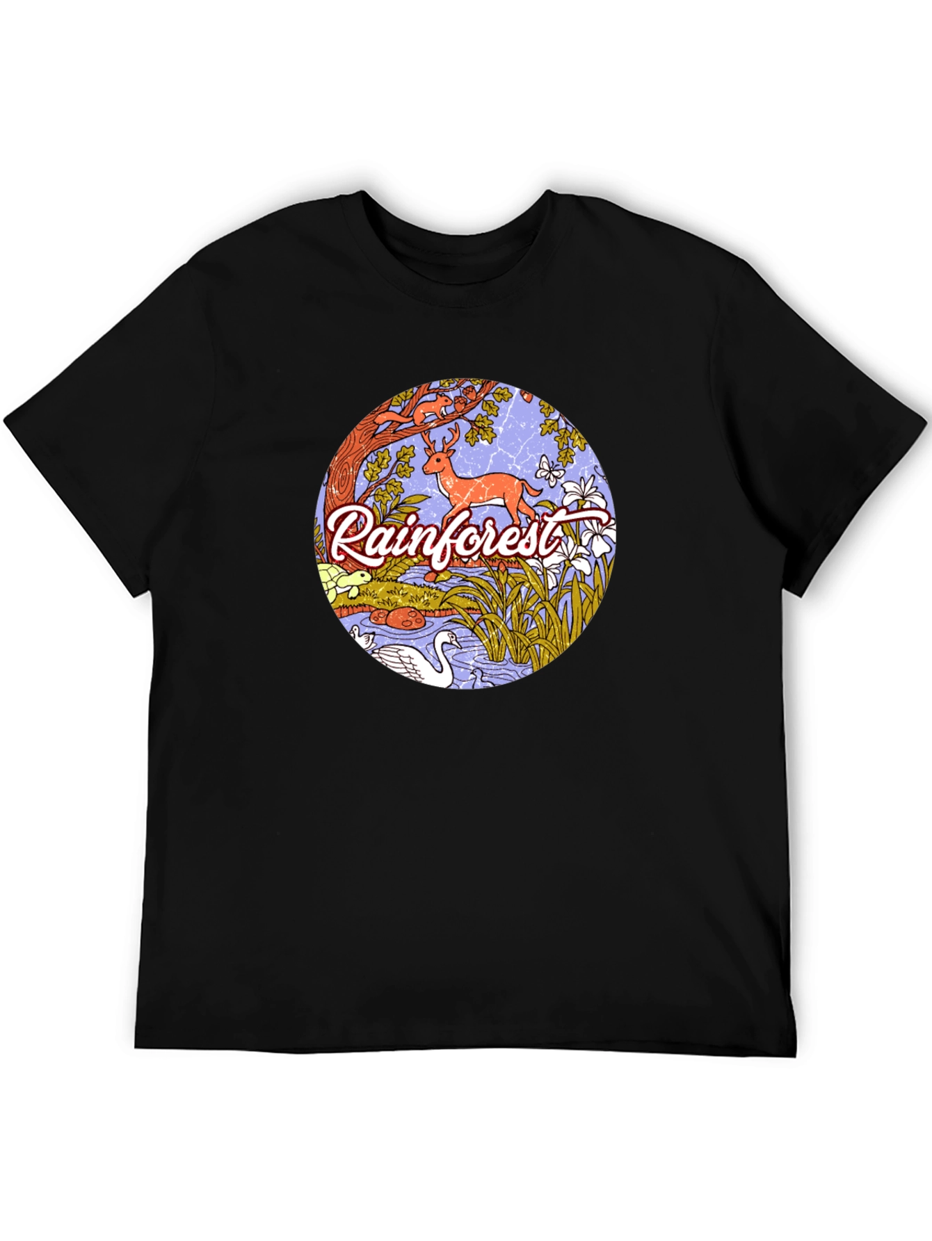 Rainforest Wildlife Graphic Tee - Black