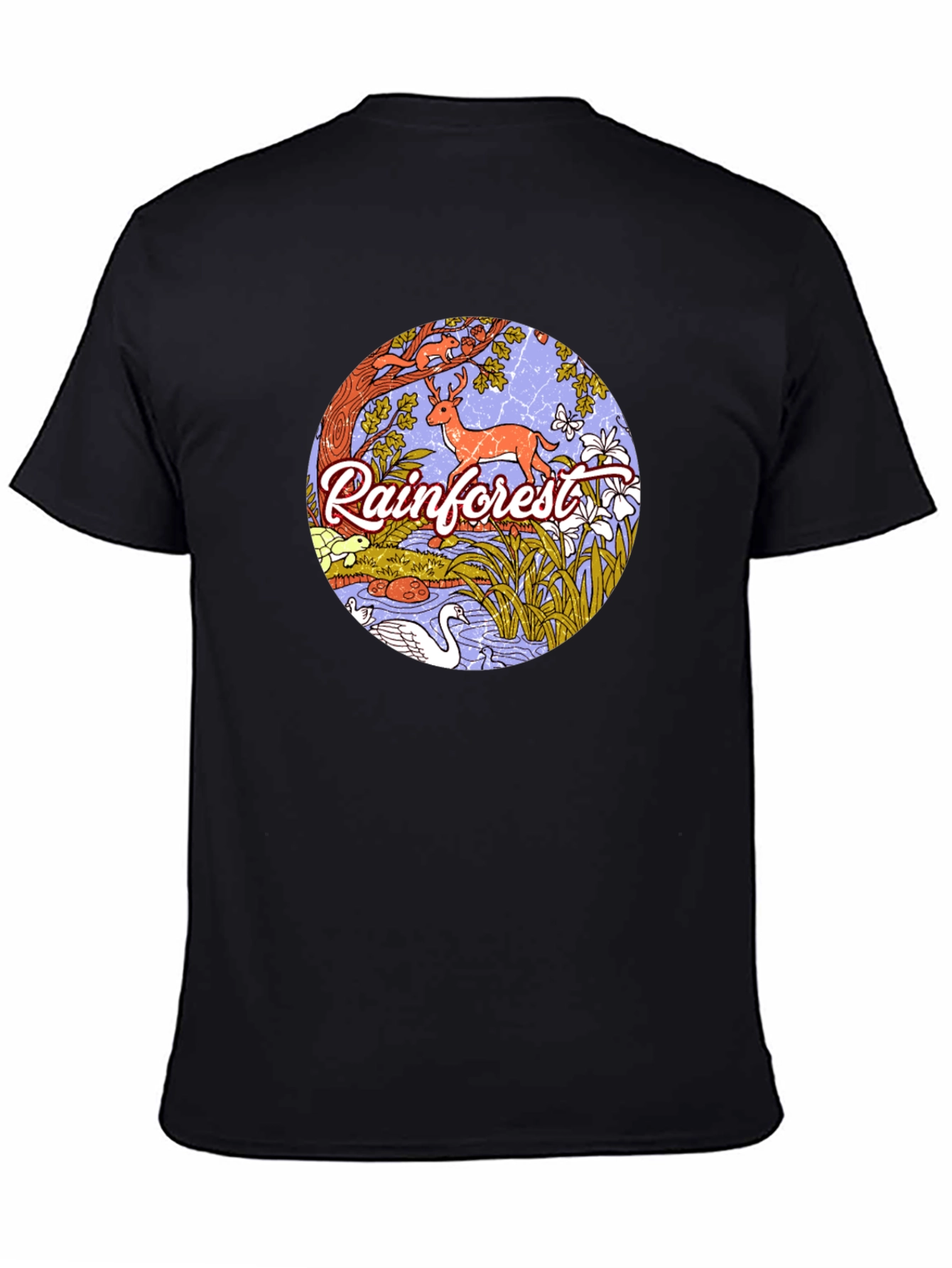 Rainforest Wildlife Graphic Tee - Black