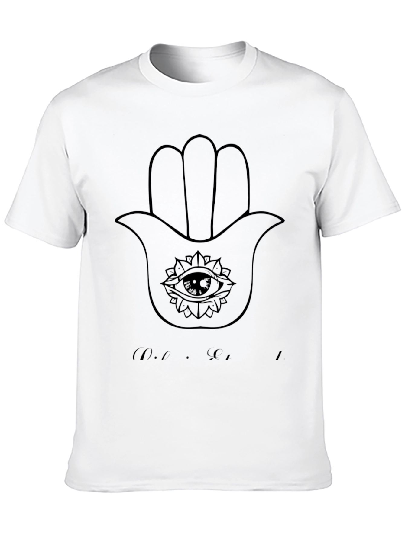 Black Hamsa Hand Graphic Tee - Eye Protection