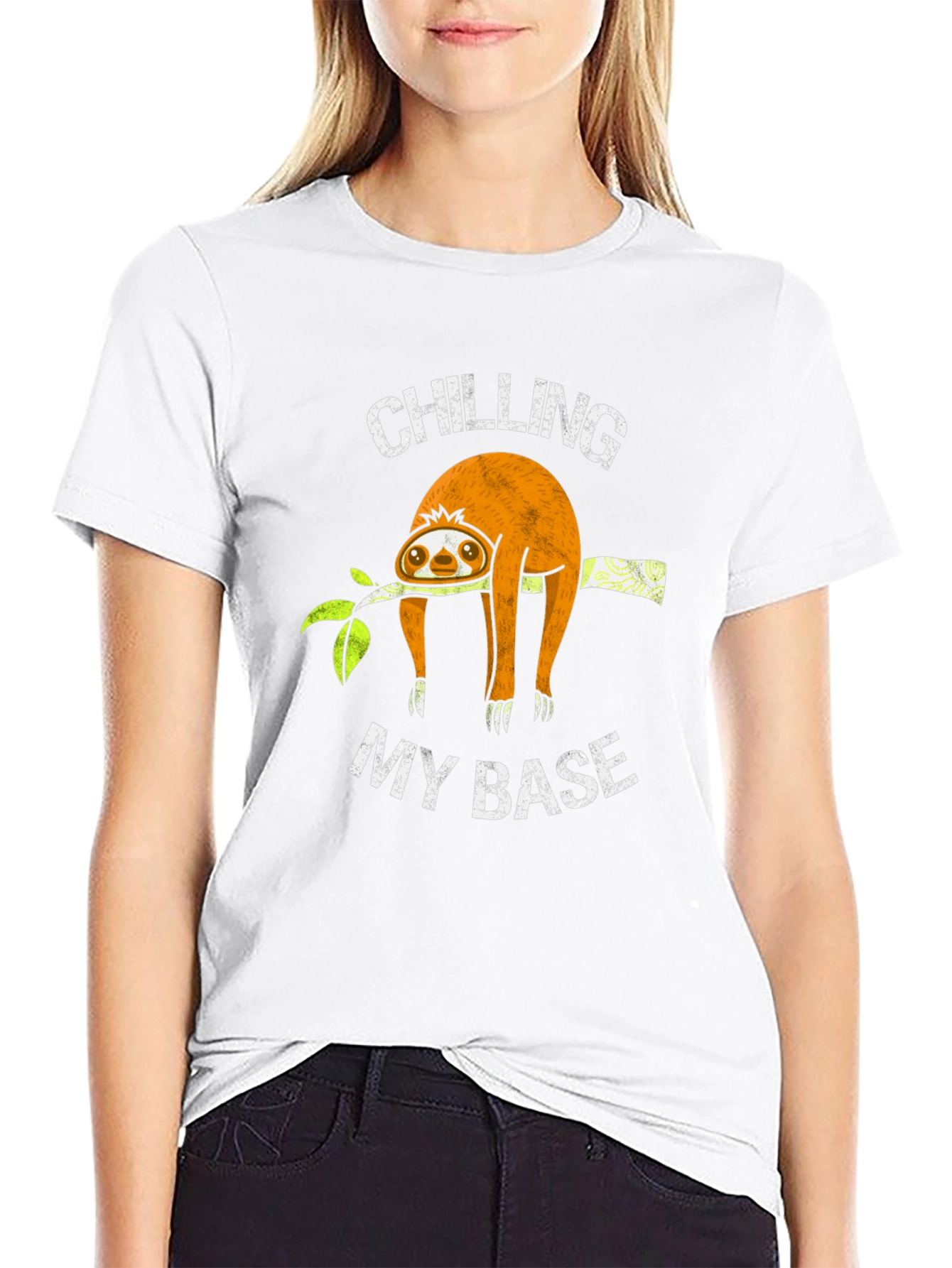 Chilling My Base Sloth Graphic T-Shirt