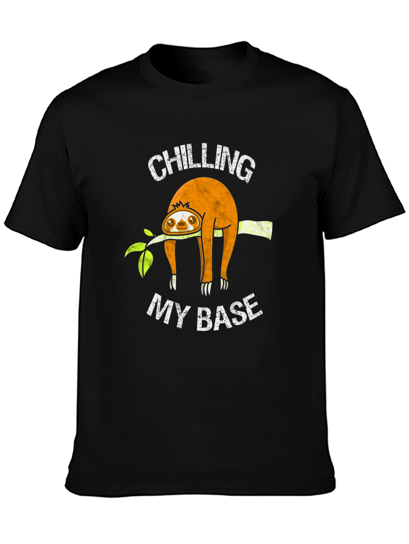 Chilling My Base Sloth Graphic T-Shirt