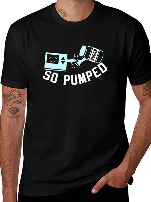 So Pumped Black Cotton Graphic T-Shirt