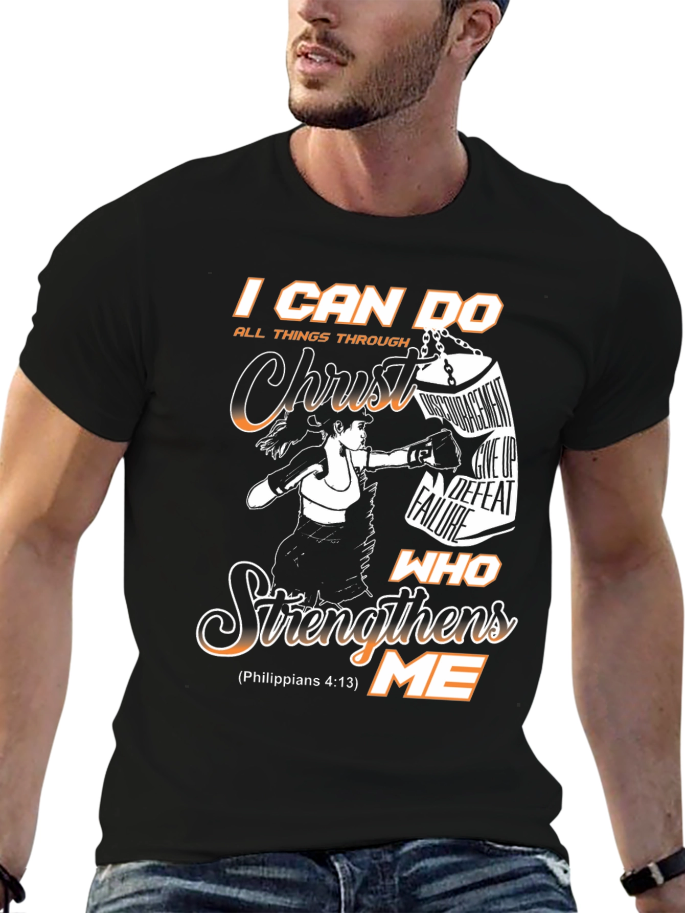 I Can Do All Things T-Shirt Christ Boxing Design