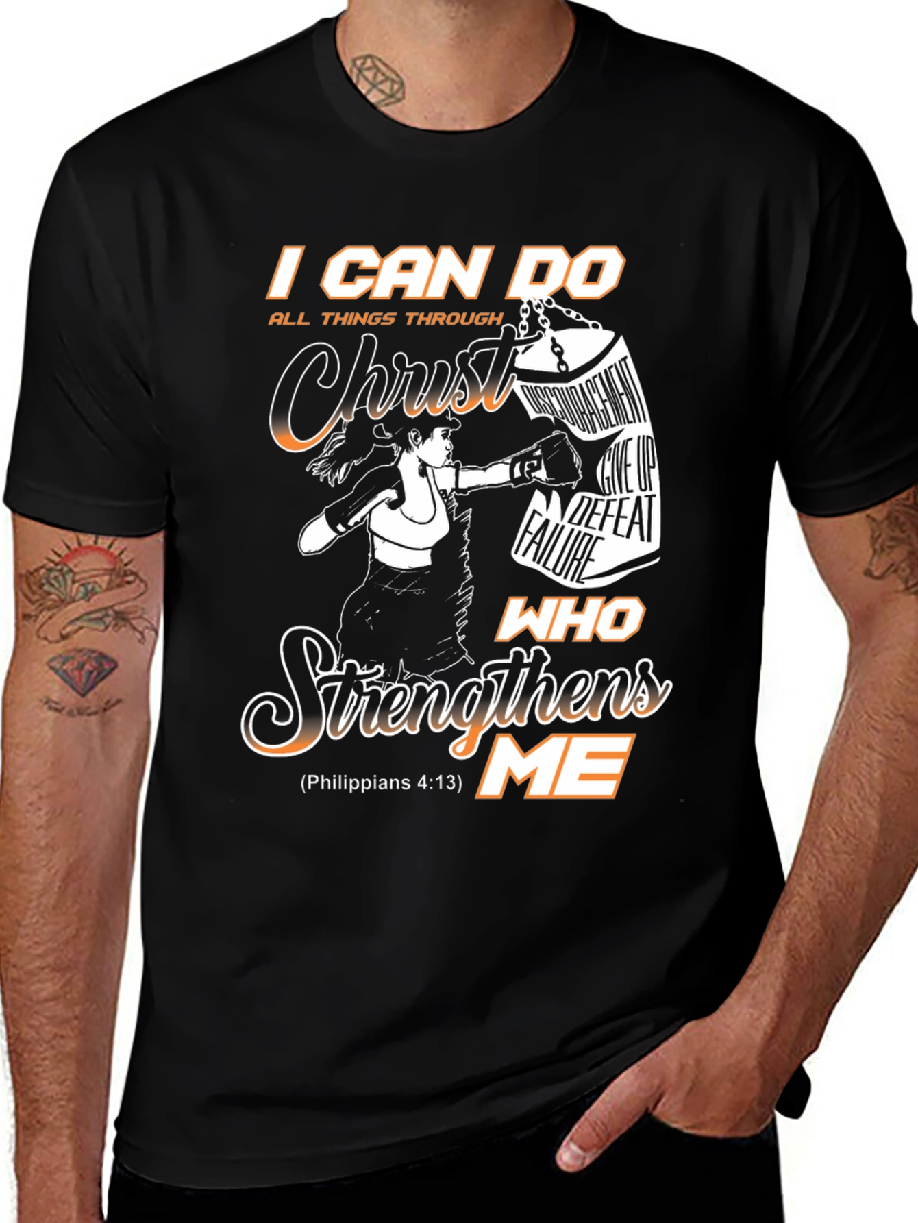 I Can Do All Things T-Shirt Christ Boxing Design