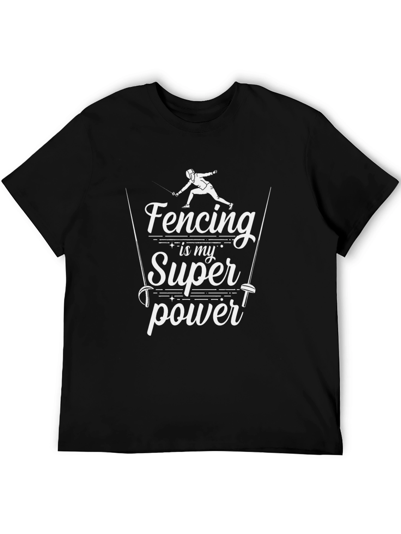 Fencing Superpower T-Shirt - Black Cotton Tee