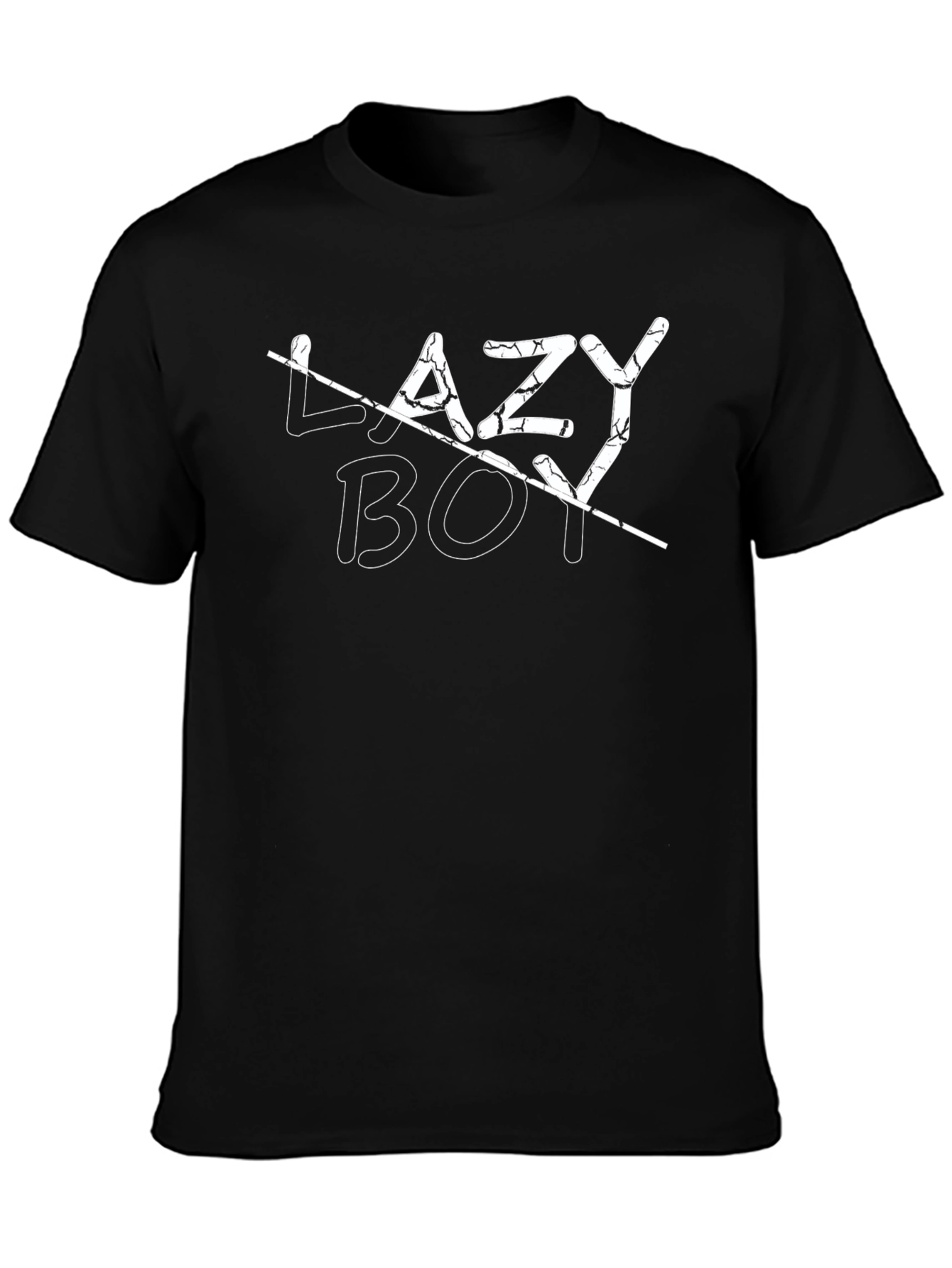 Mens Black T-Shirt - Lazy Boy Graphic Tee