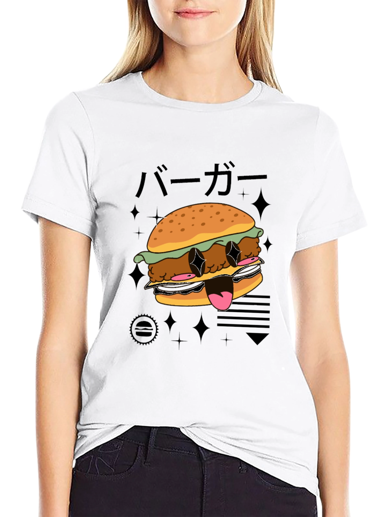 Cool Burger Graphic Black T-Shirt