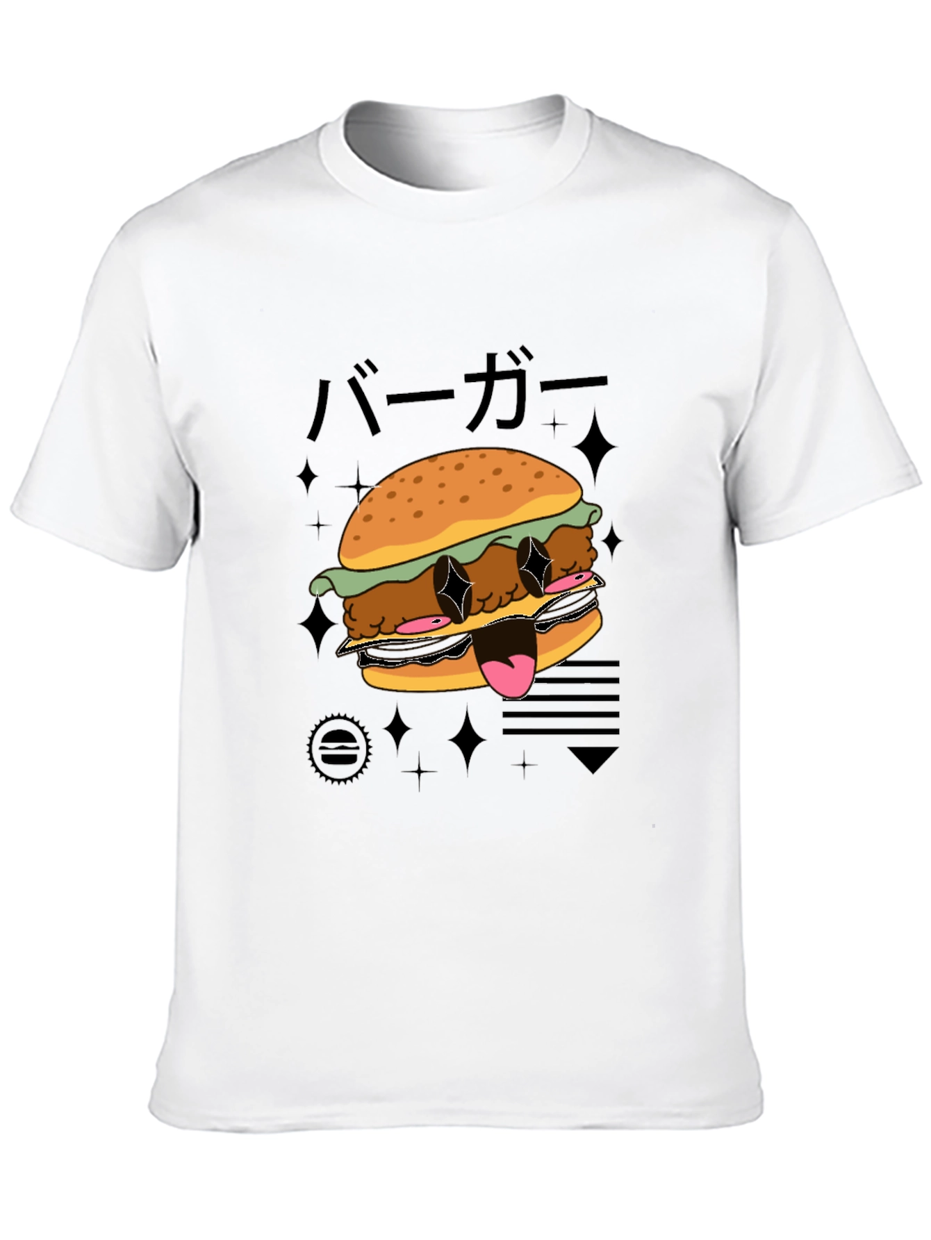 Cool Burger Graphic Black T-Shirt