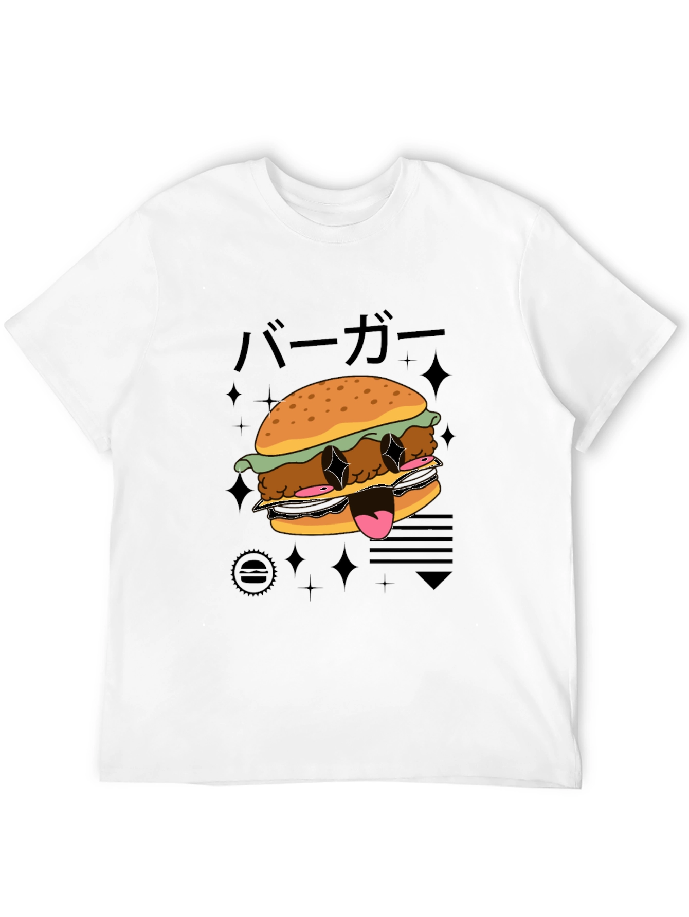 Cool Burger Graphic Black T-Shirt