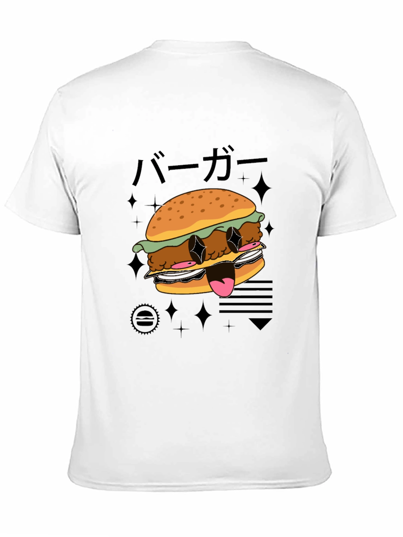 Cool Burger Graphic Black T-Shirt