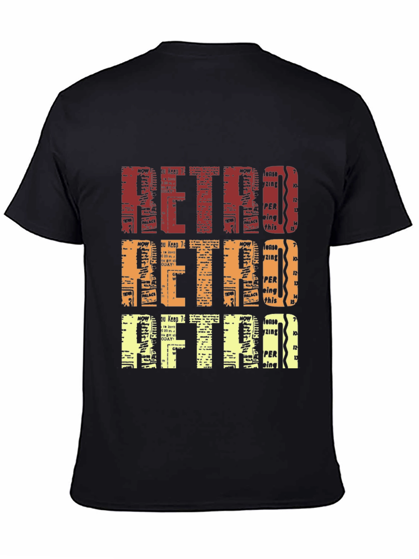 Retro Newspaper Print T-Shirt