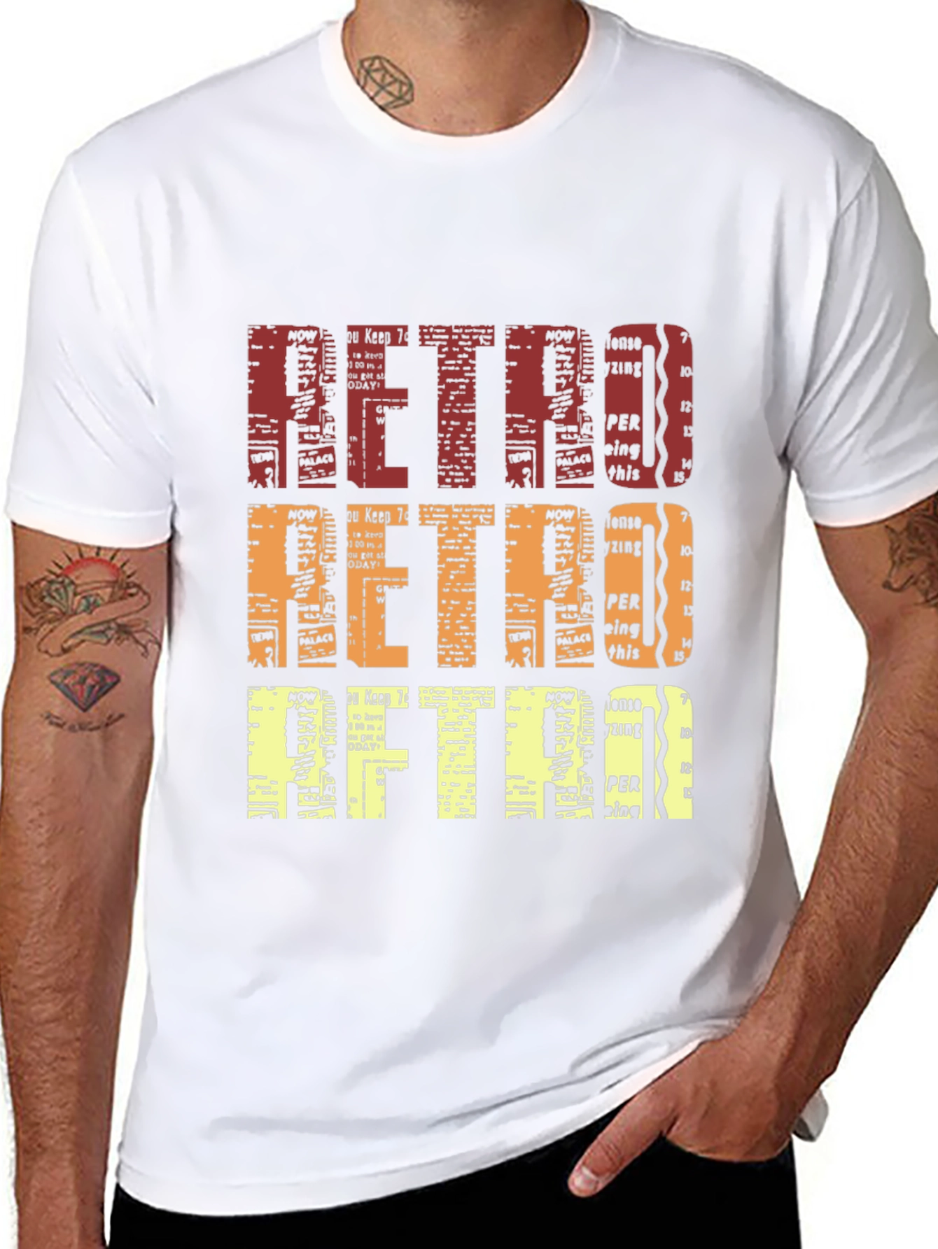 Retro Newspaper Print T-Shirt