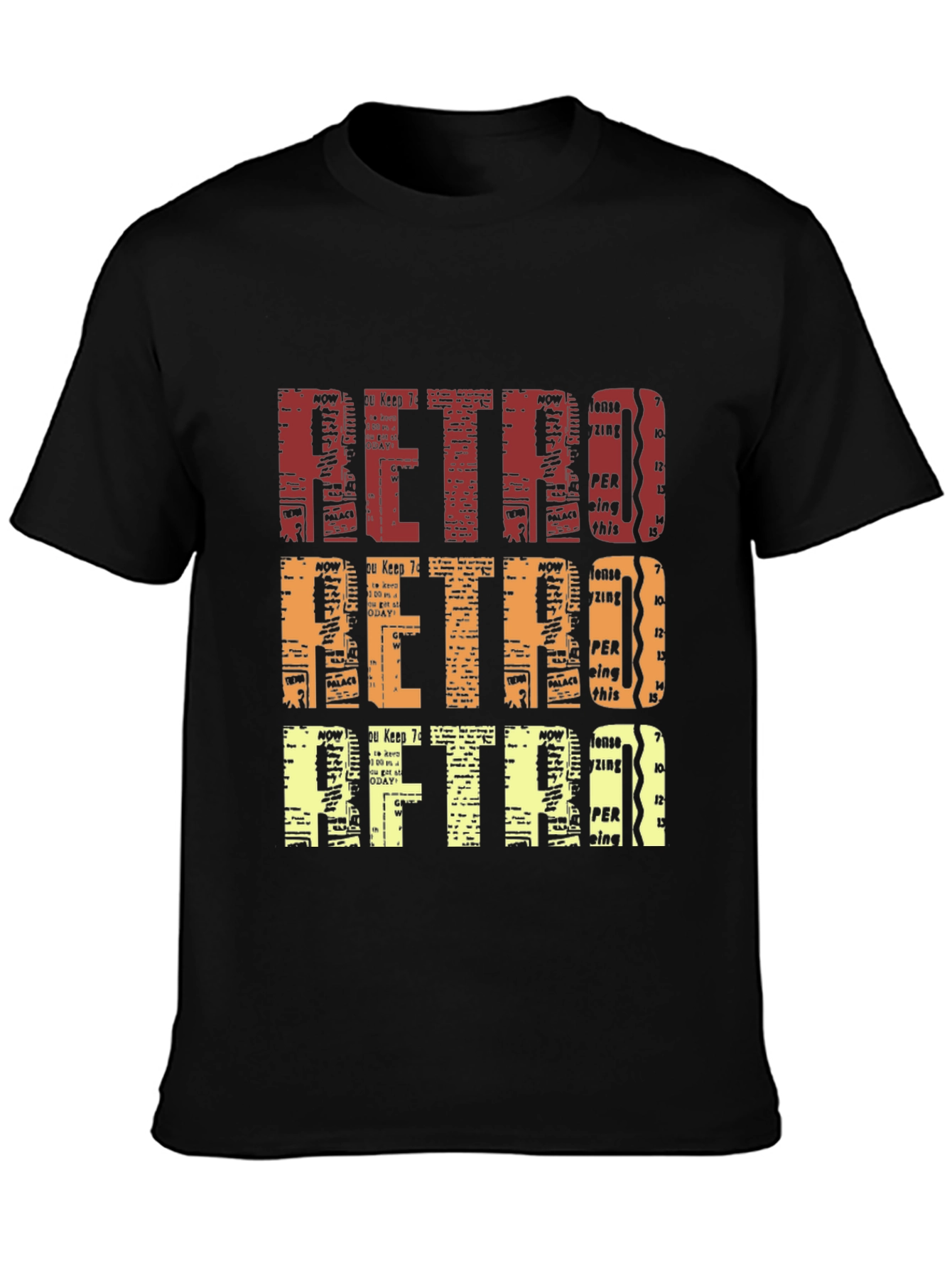 Retro Newspaper Print T-Shirt