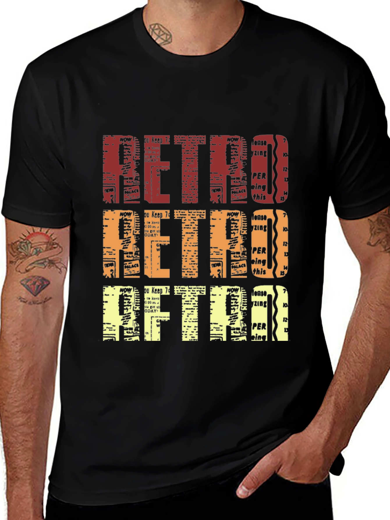 Retro Newspaper Print T-Shirt