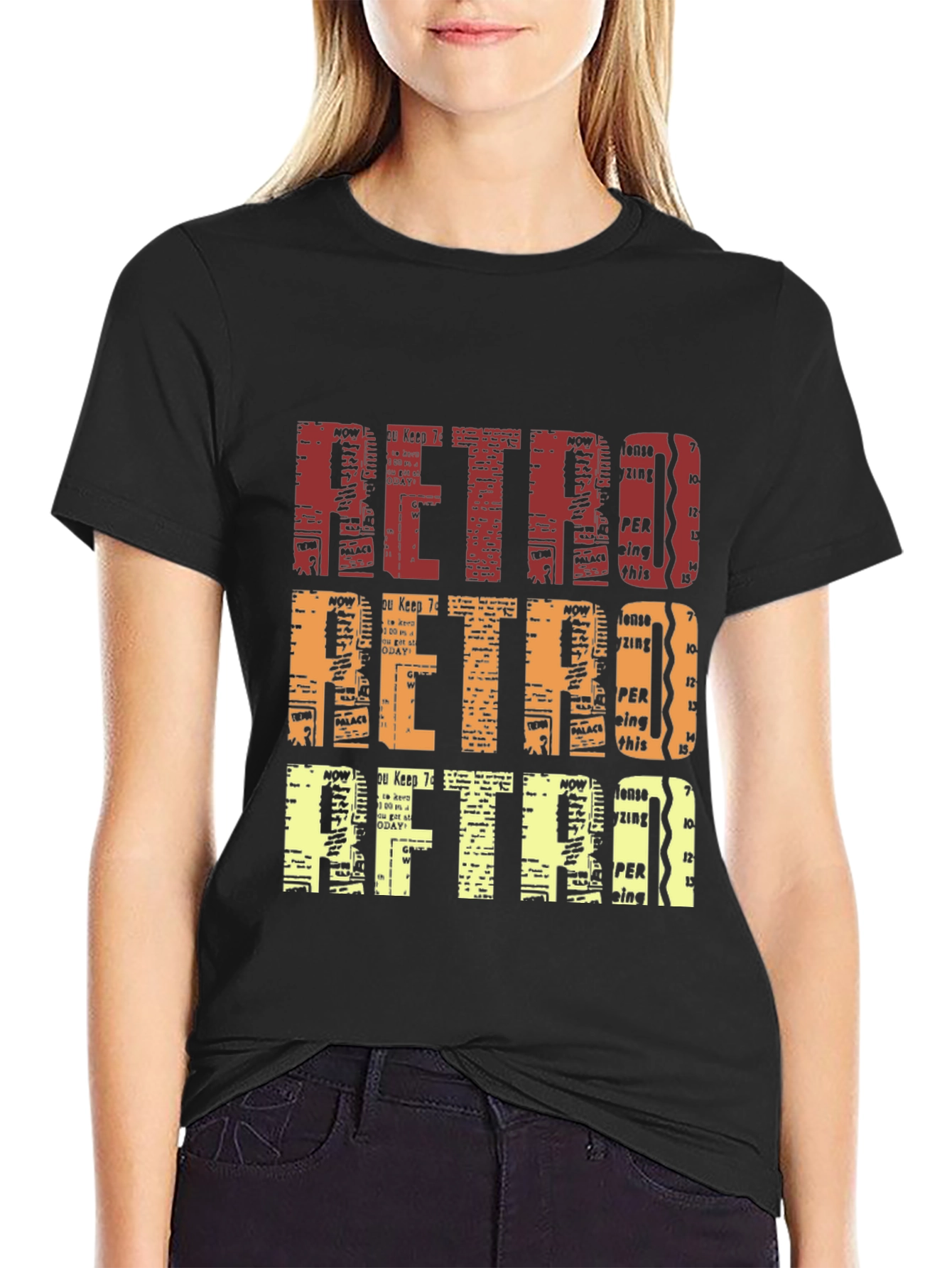 Retro Newspaper Print T-Shirt