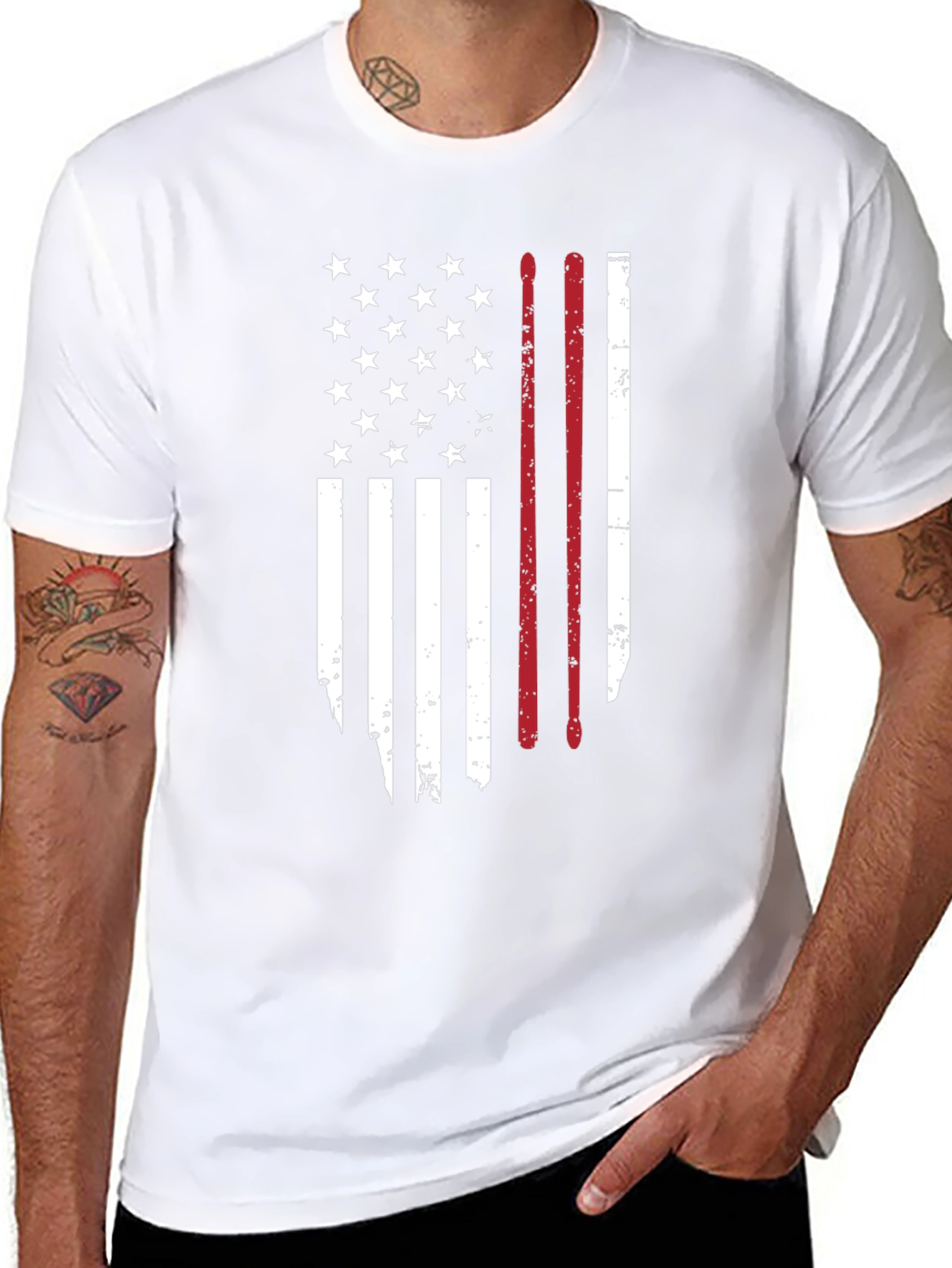 American Flag Drummer T-Shirt
