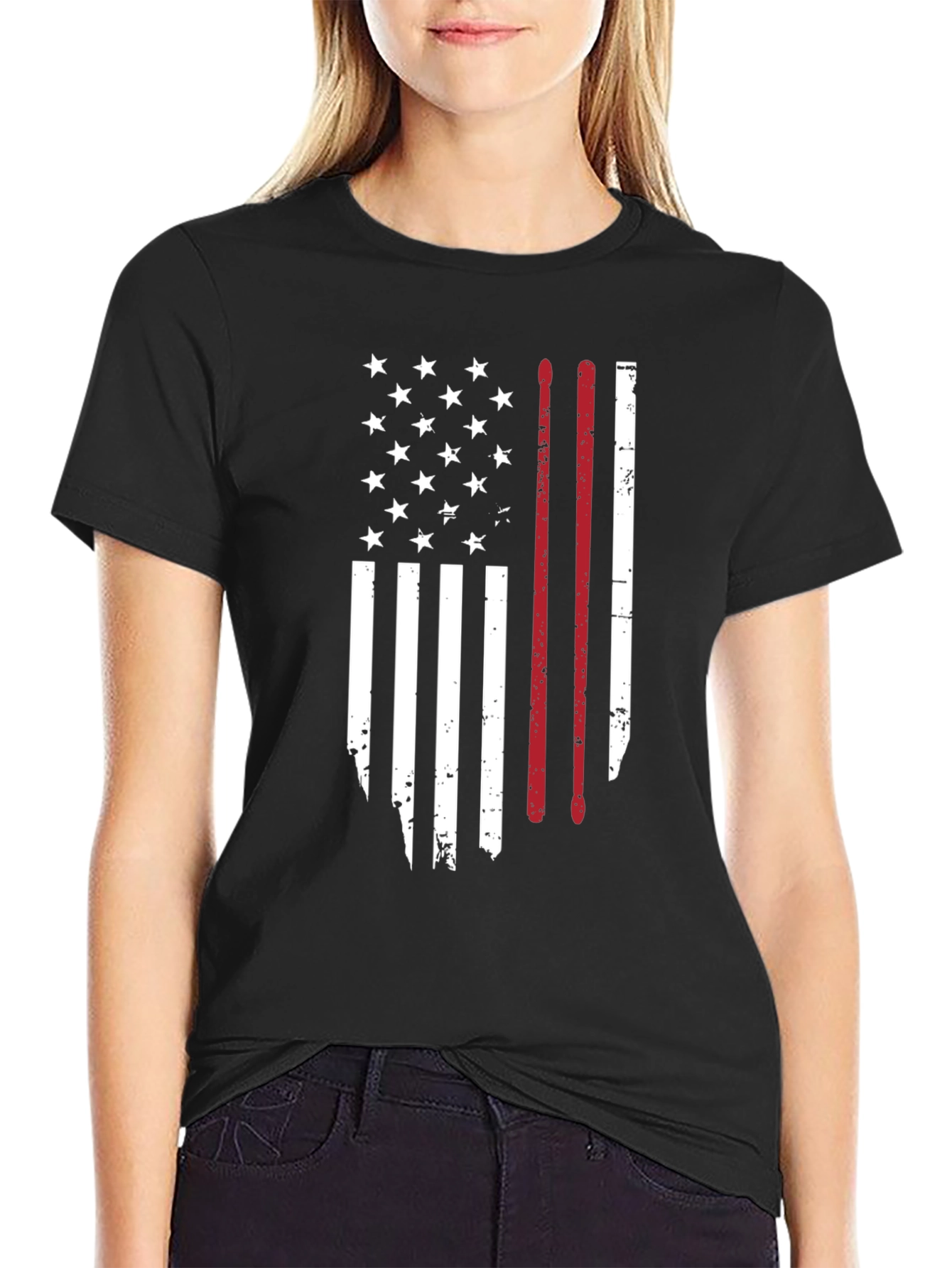 American Flag Drummer T-Shirt