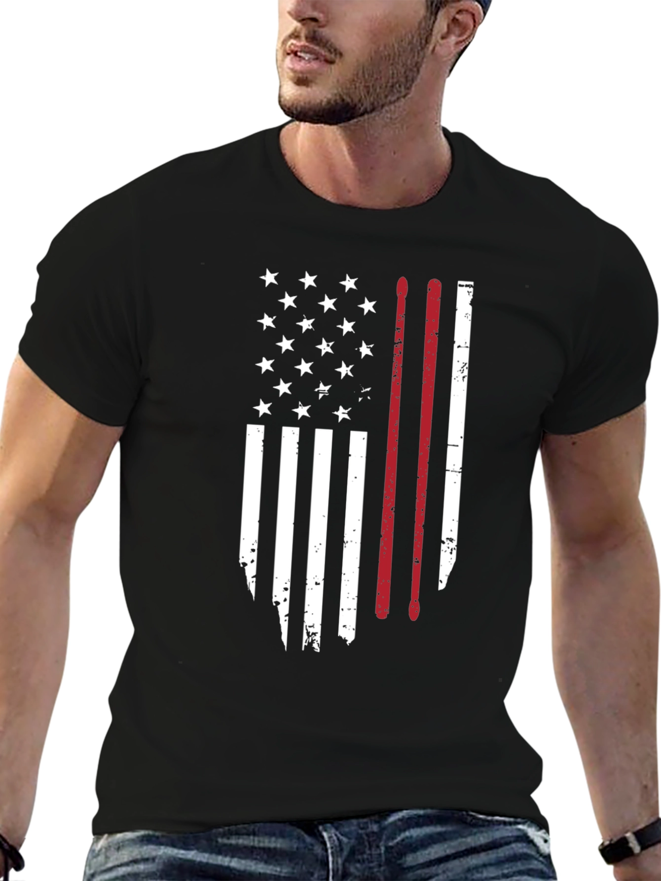 American Flag Drummer T-Shirt