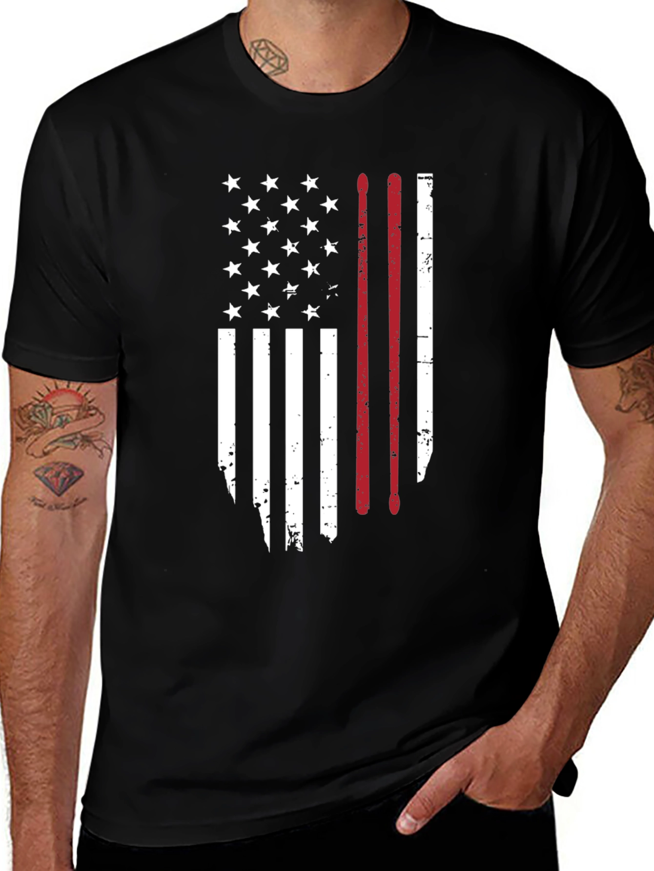 American Flag Drummer T-Shirt