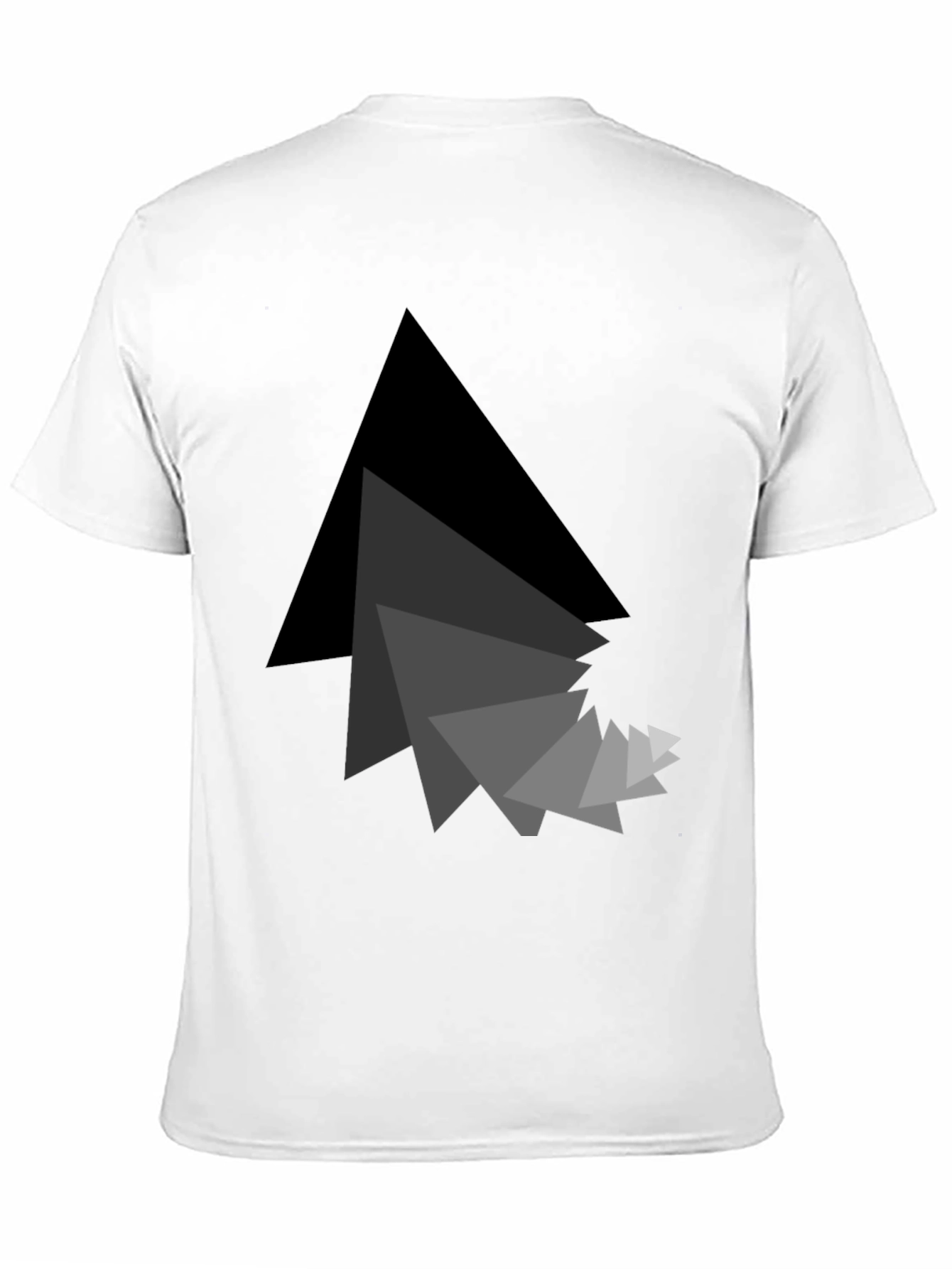 Abstract Triangle Graphic Black T-Shirt