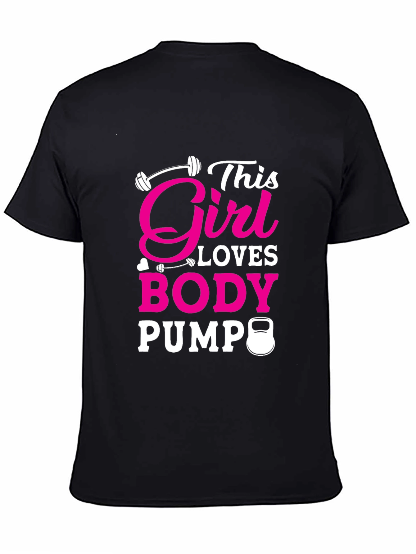 Girl Loves Body Pump Black T-Shirt Fitness Workout