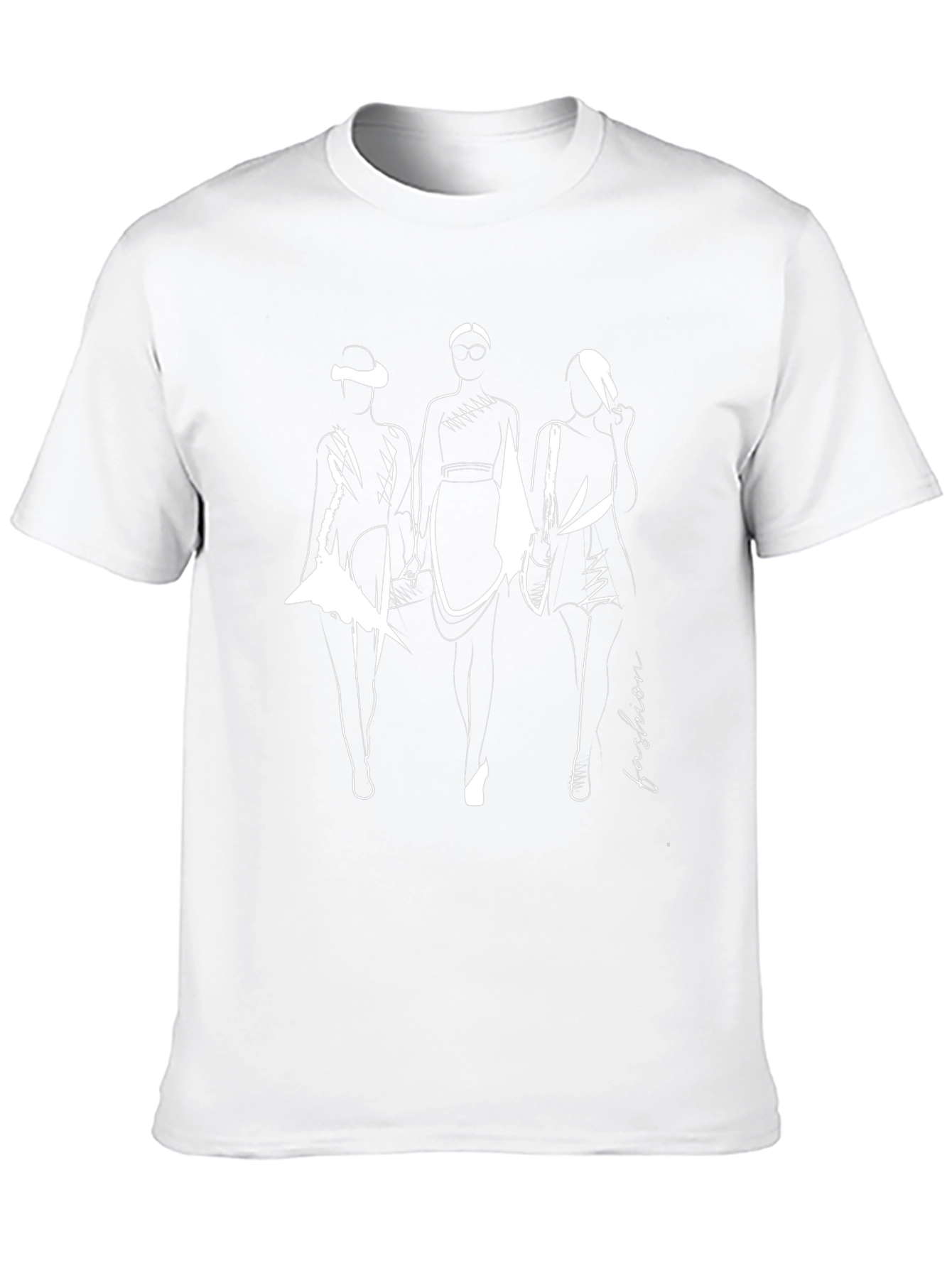 Fashion Sketch Graphic Black T-Shirt