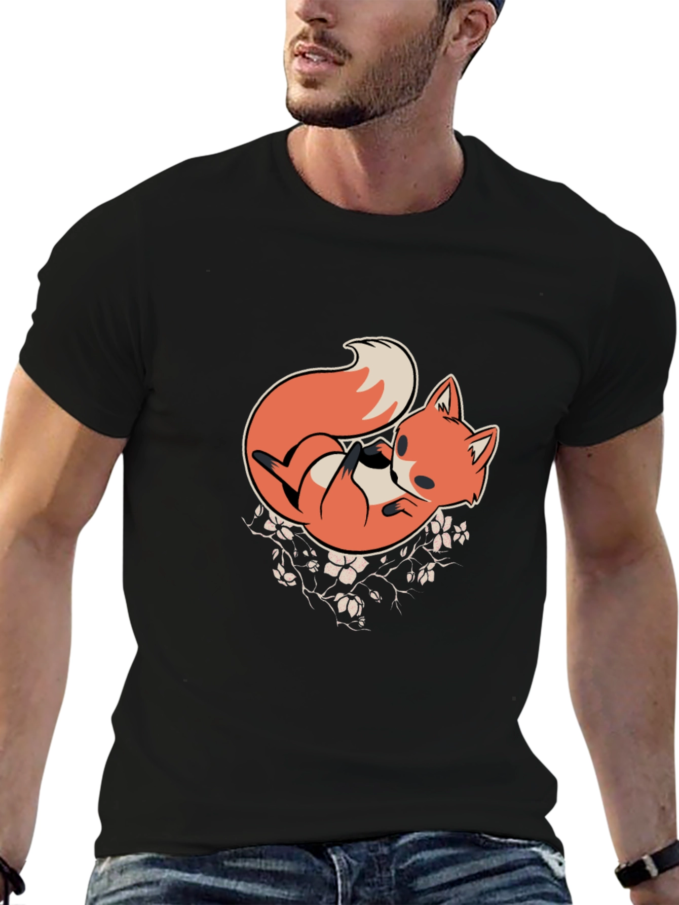 Fox Graphic Black T-Shirt - Casual Comfort