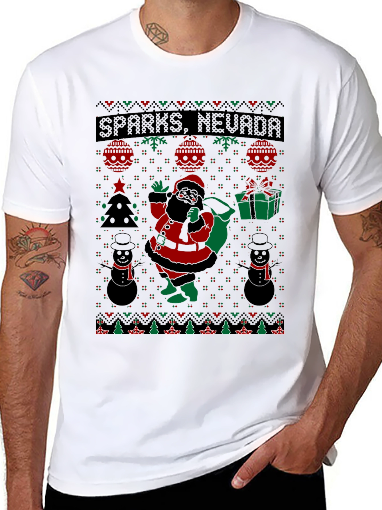 Sparks Nevada Santa Ugly Christmas T-Shirt