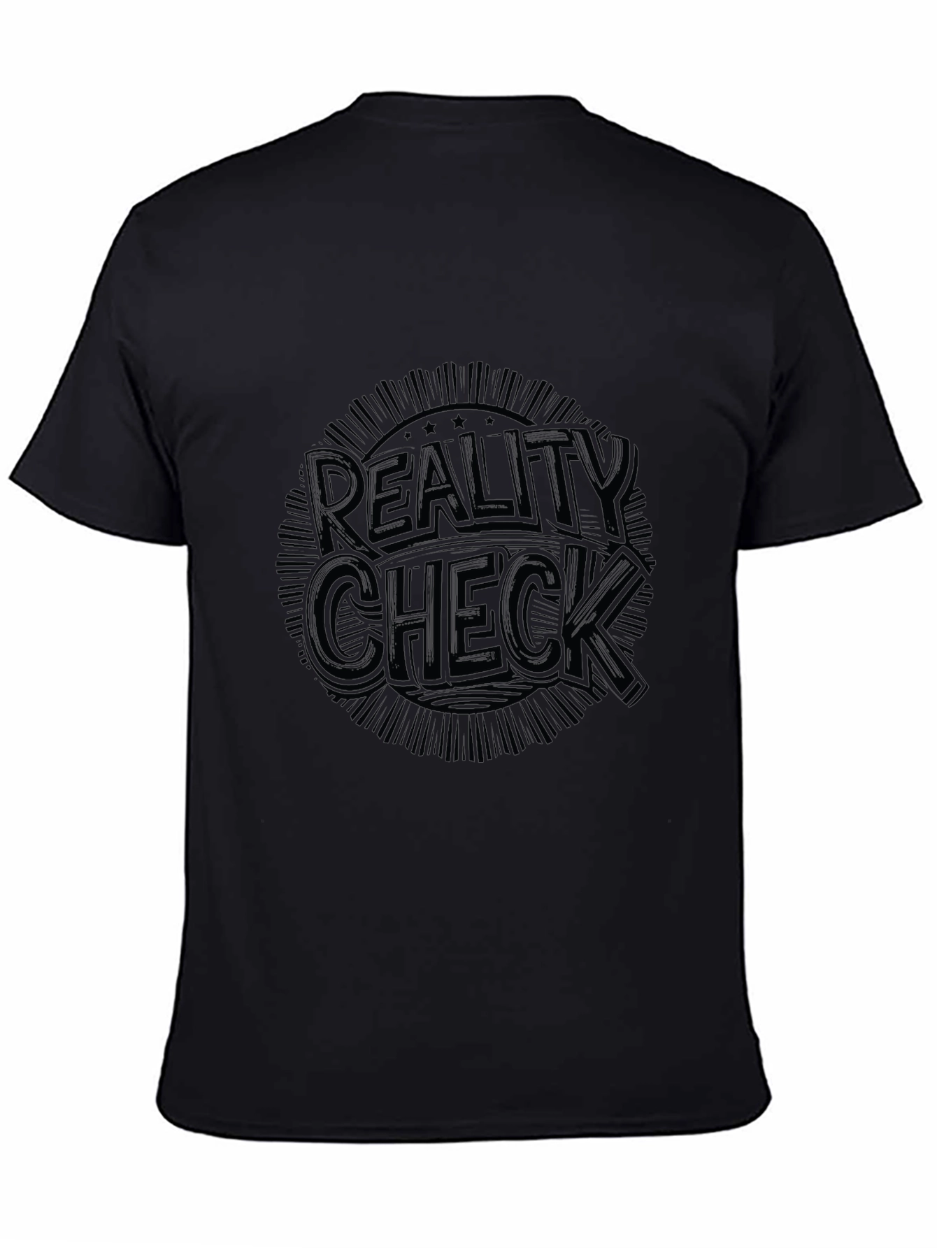 Reality Check Graphic Tee - Black Cotton Comfort