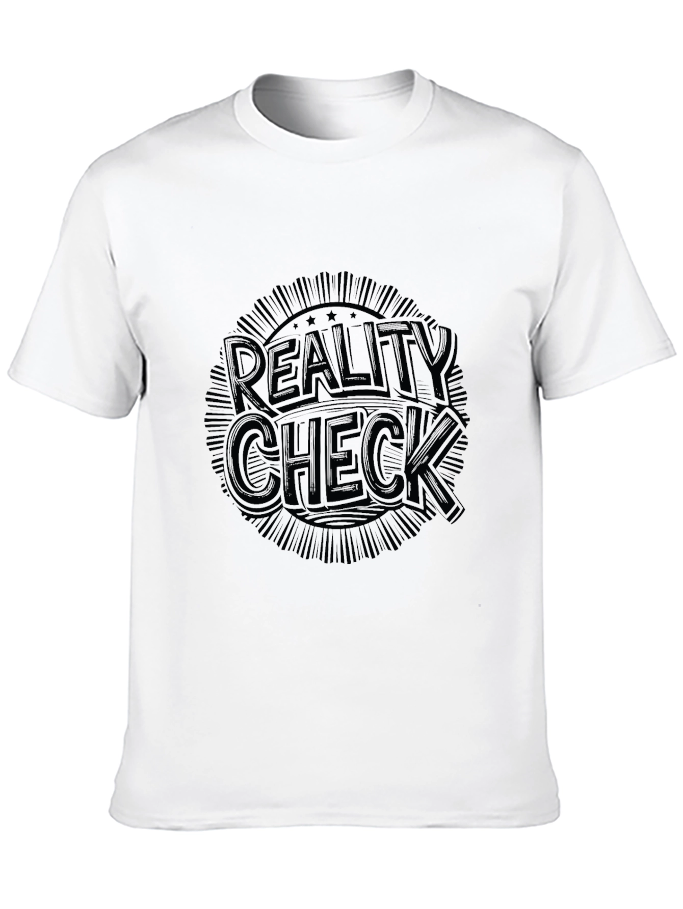 Reality Check Graphic Tee - Black Cotton Comfort