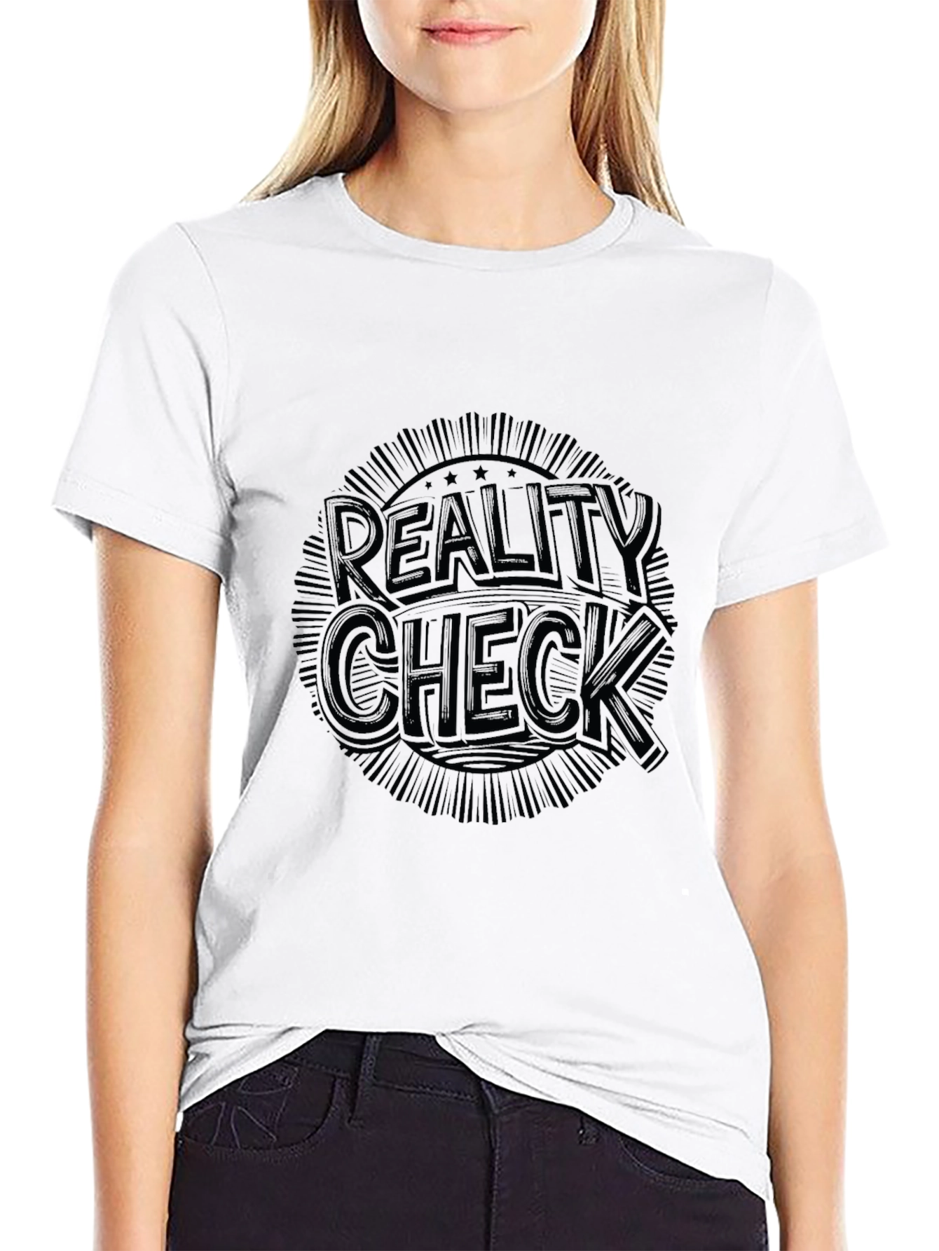 Reality Check Graphic Tee - Black Cotton Comfort