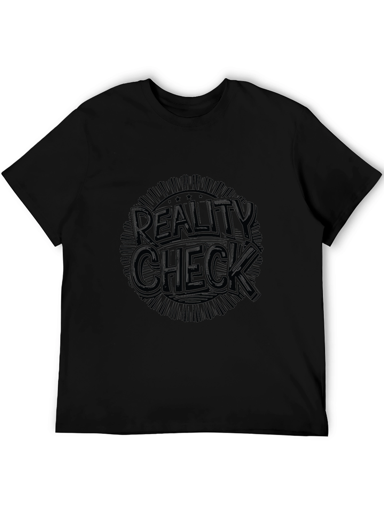 Reality Check Graphic Tee - Black Cotton Comfort