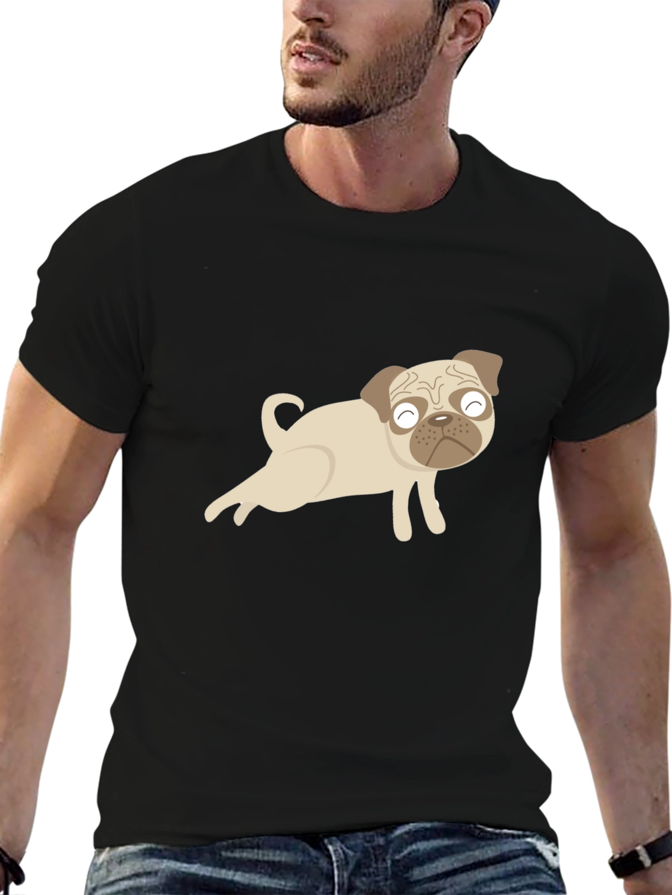 Pug Yoga Black T-Shirt