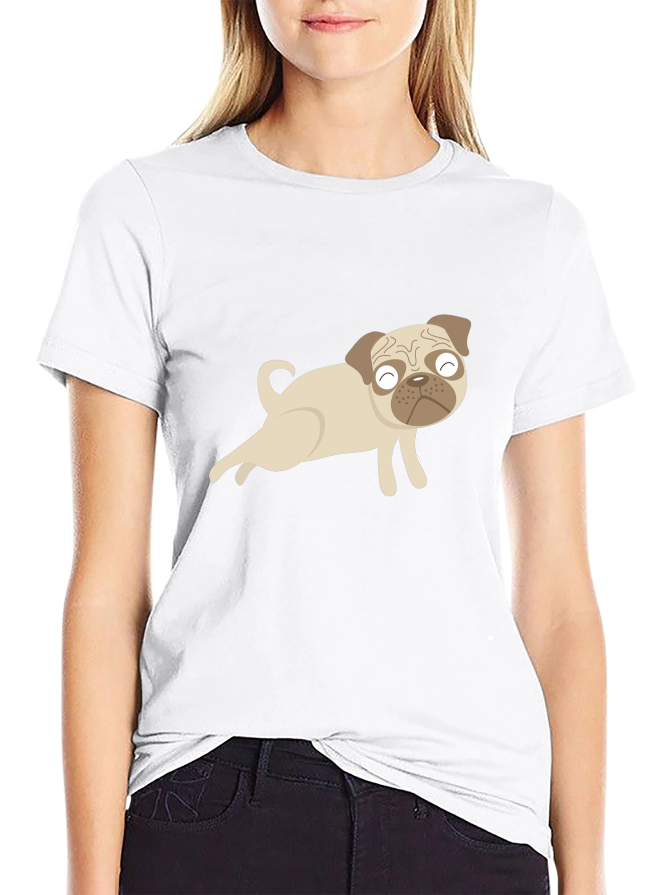 Pug Yoga Black T-Shirt