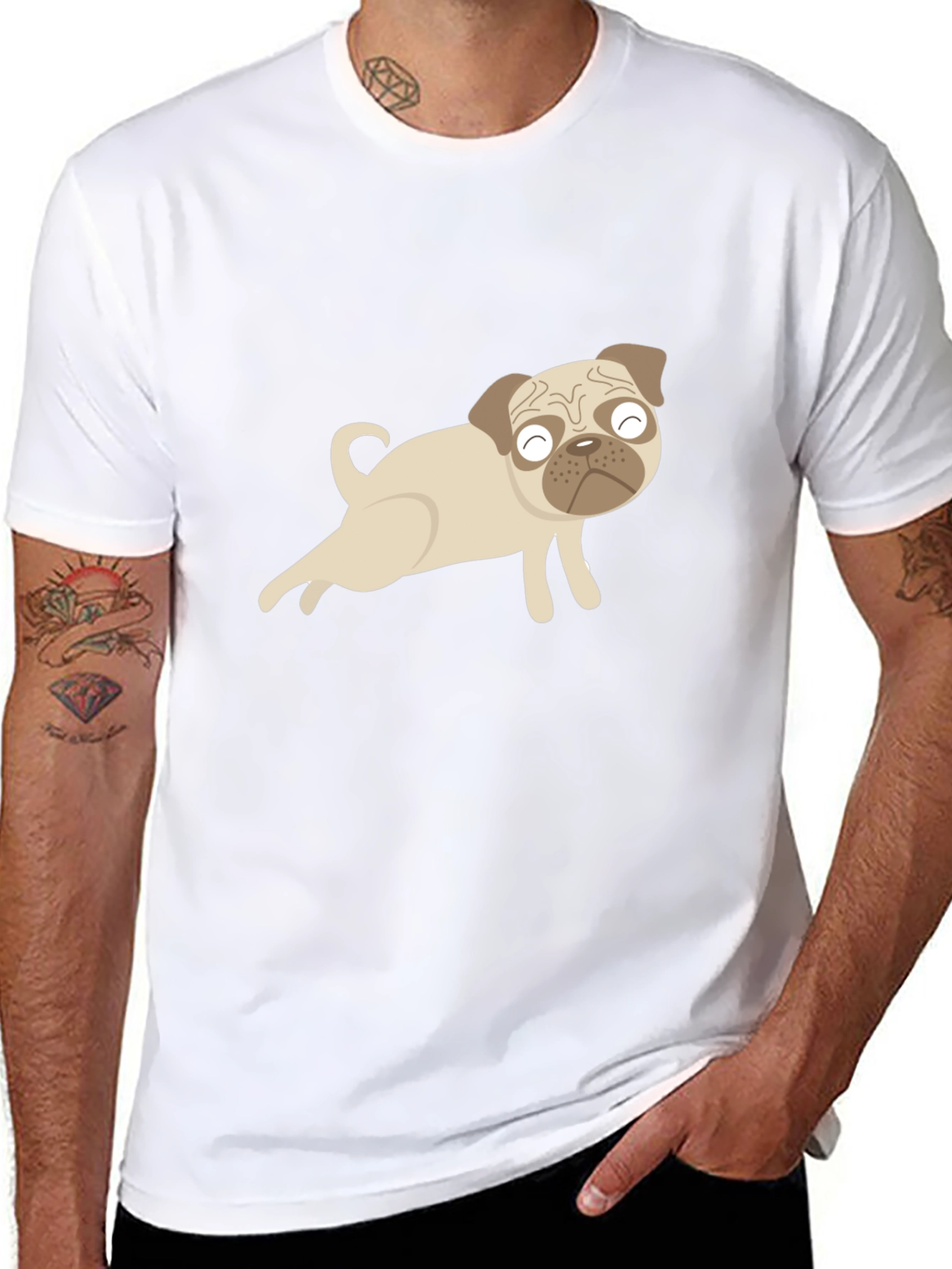 Pug Yoga Black T-Shirt