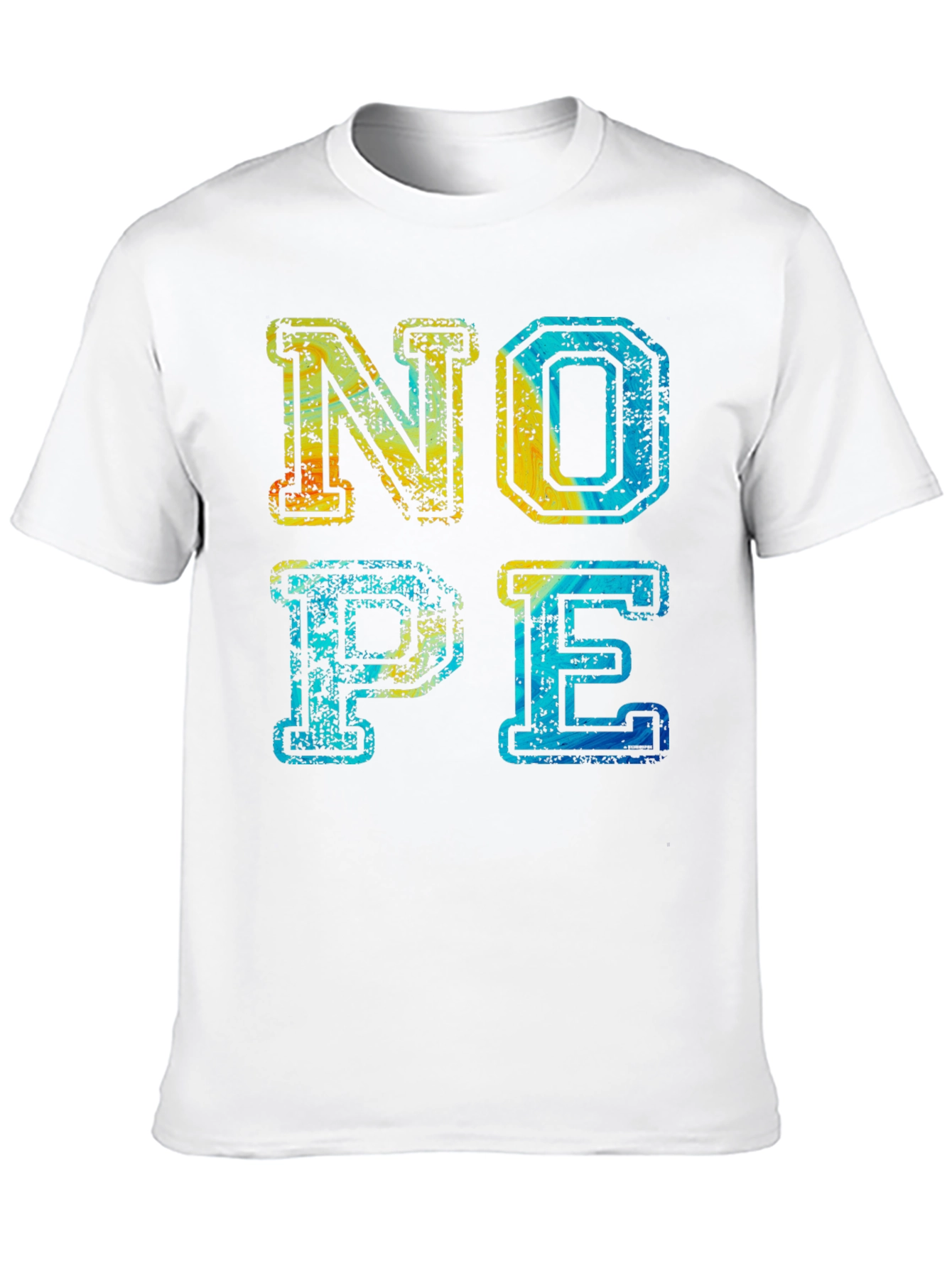 Nope Graphic Tee - Distressed Design