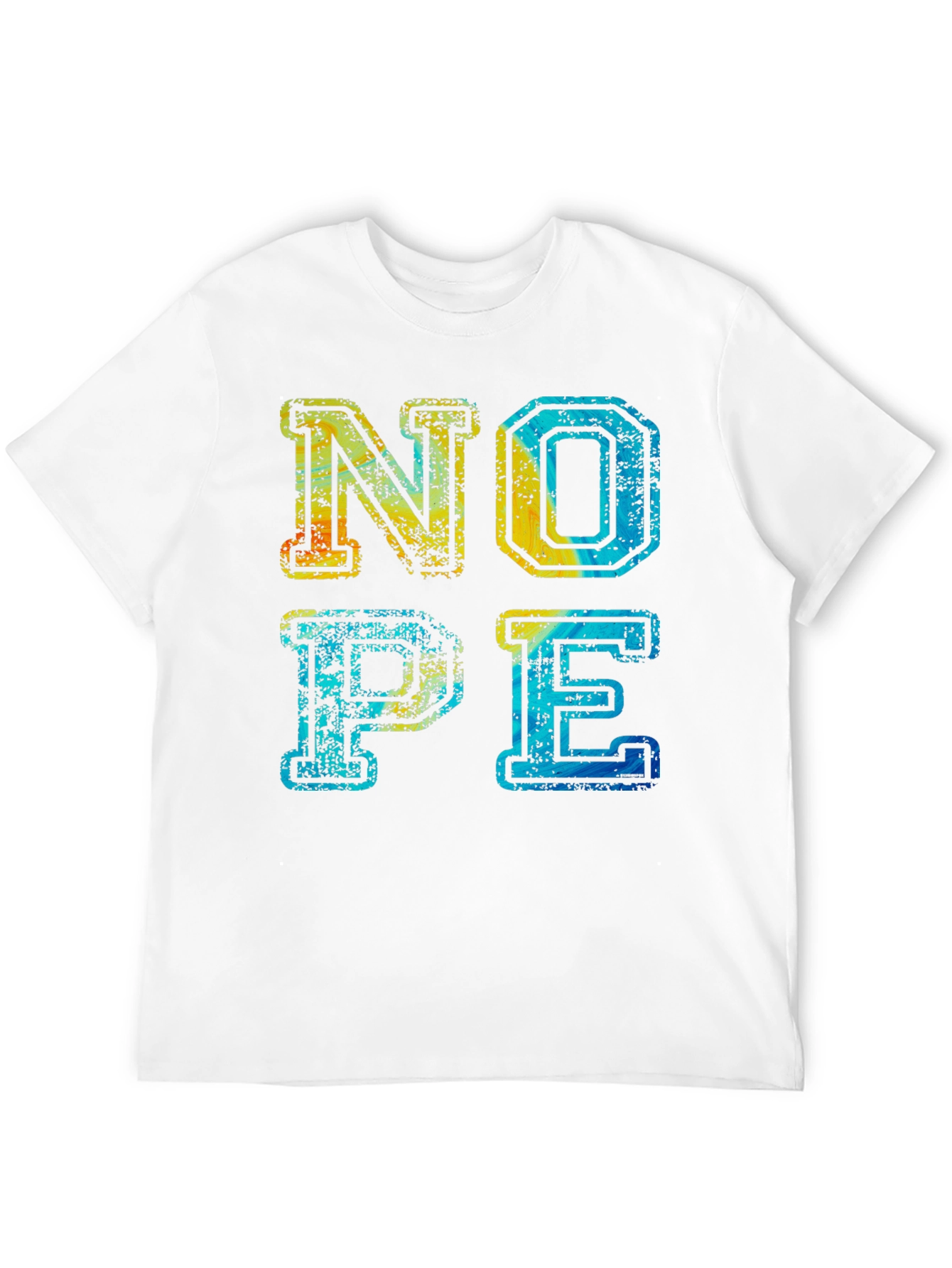 Nope Graphic Tee - Distressed Design